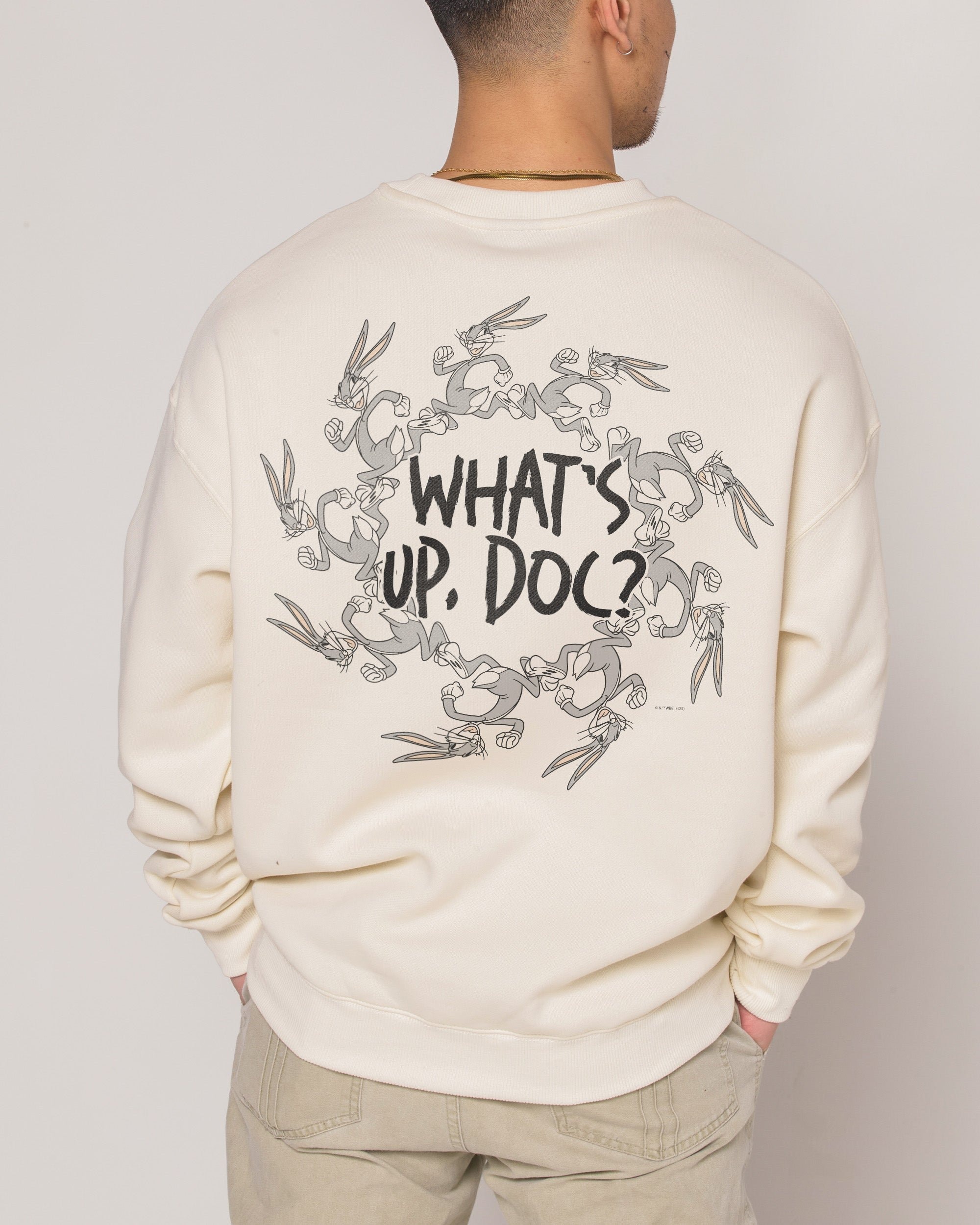 Looney Tunes 'What's Up Doc?' Unisex Graphic Sweatshirt 340gsm Cotton-Poly Blend