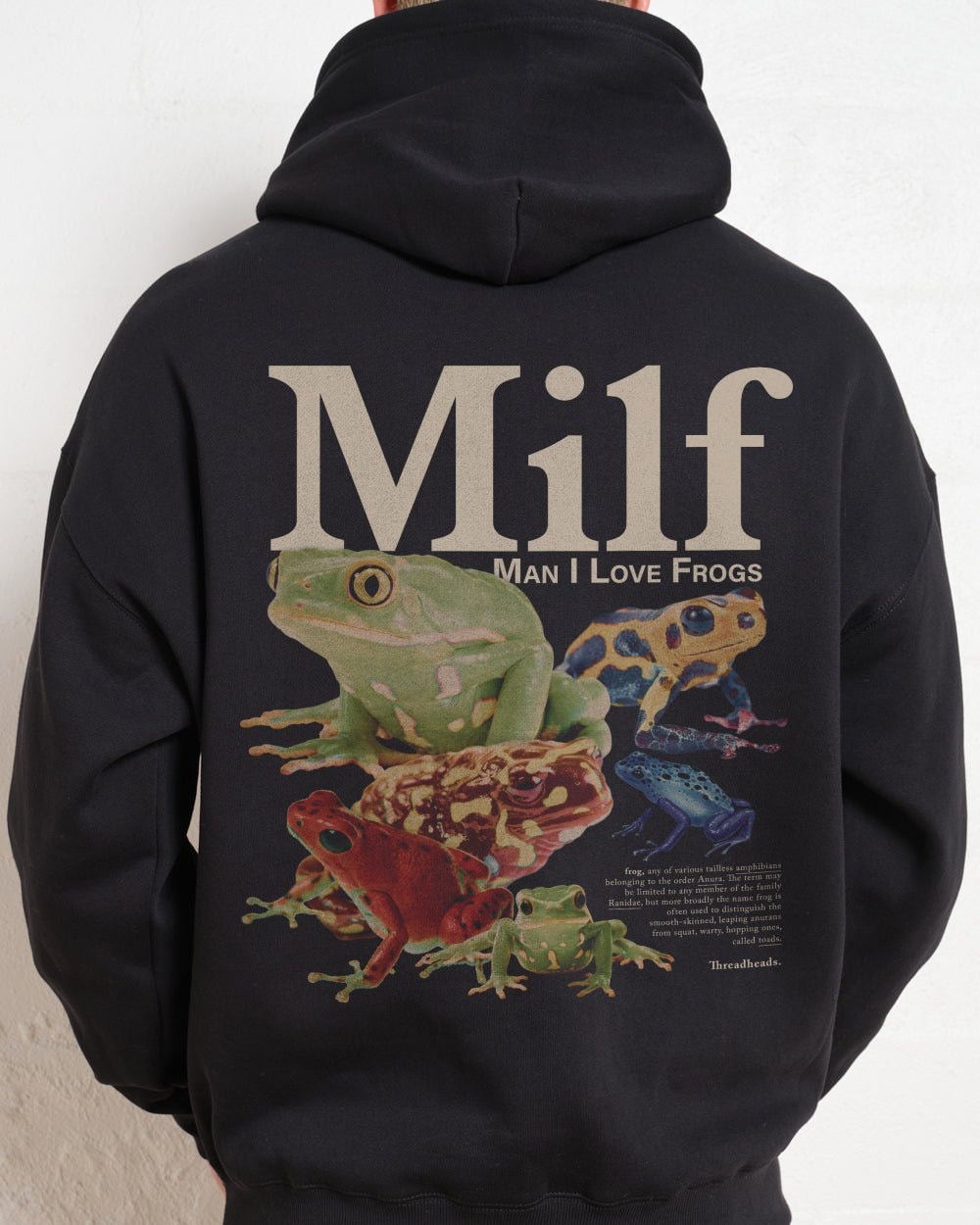 Man I Love Frogs Graphic Hoodie Unisex 90s Boxy Fit Cotton Poly Blend