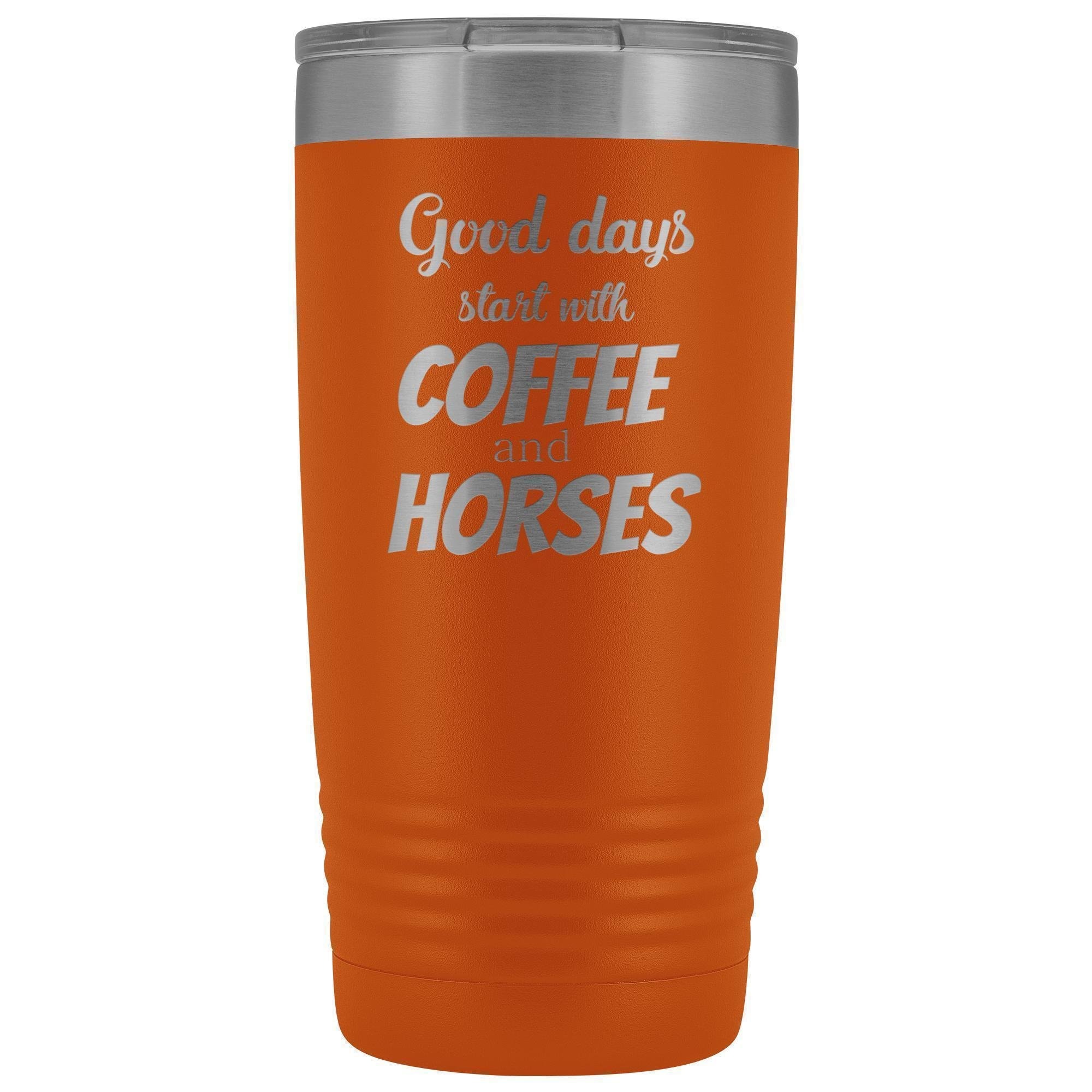 Coffee and Horses 20oz Vacuum Tumbler - Laser Etched Insulated Vet Gift