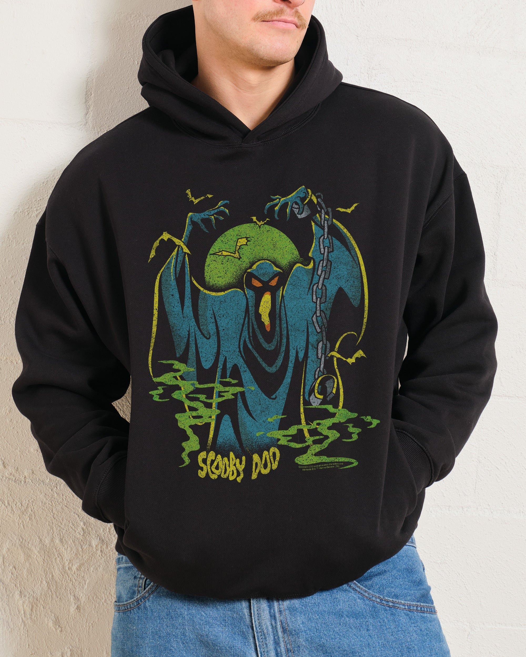 Scooby-Doo Green Ghost Unisex Hoodie - 90s Boxy Fit, 340gsm Cotton-Poly Blend