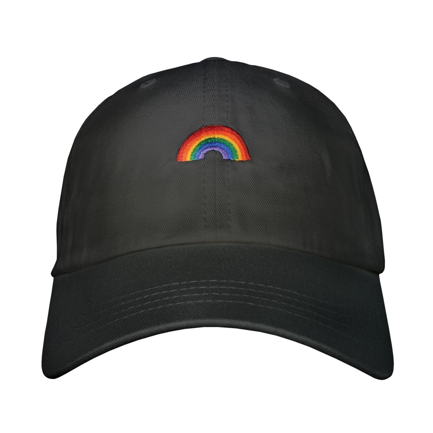 Rainbow Dad Hat - Embroidered USA Made Cotton Unstructured Adjustable Cap