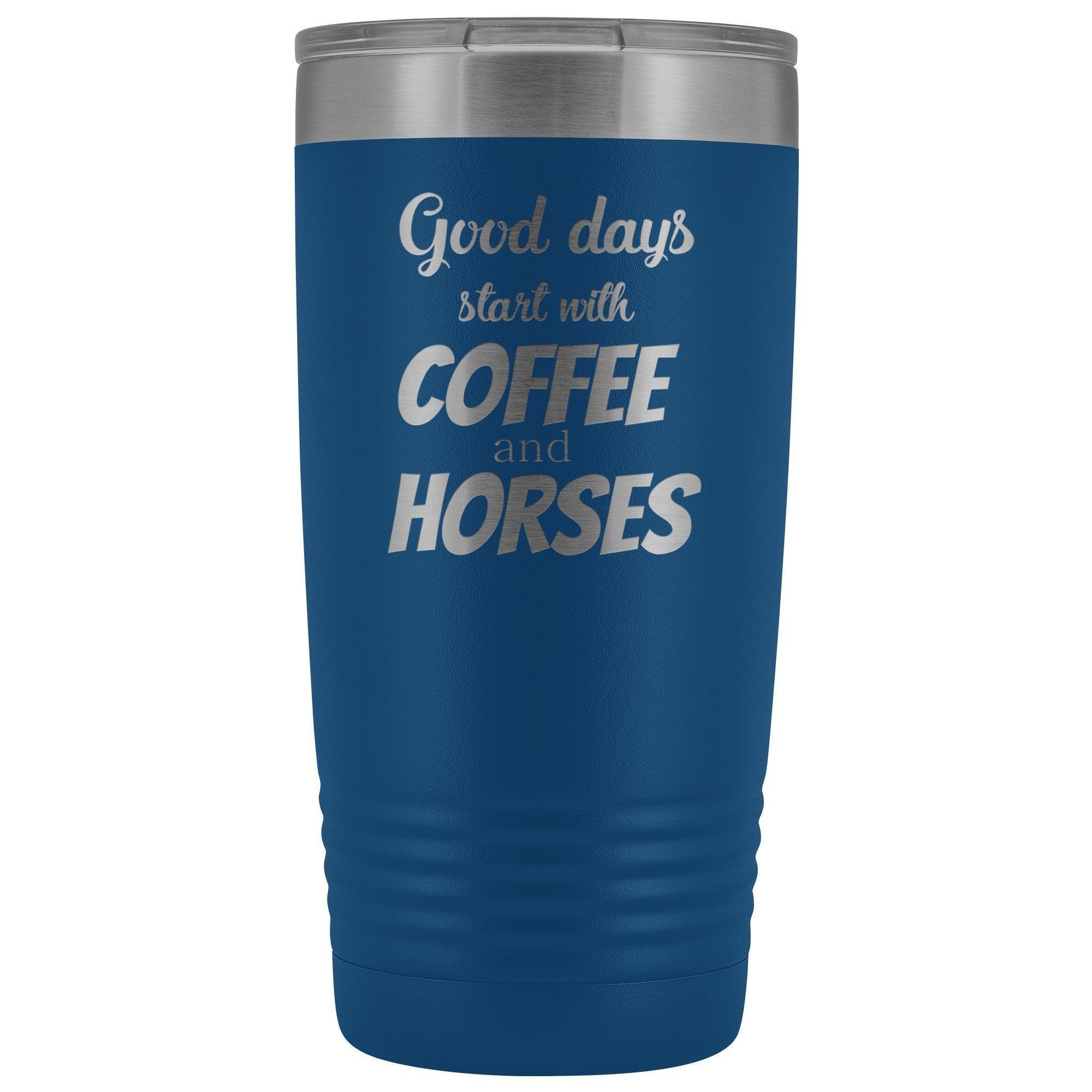Coffee and Horses 20oz Vacuum Tumbler - Laser Etched Insulated Vet Gift