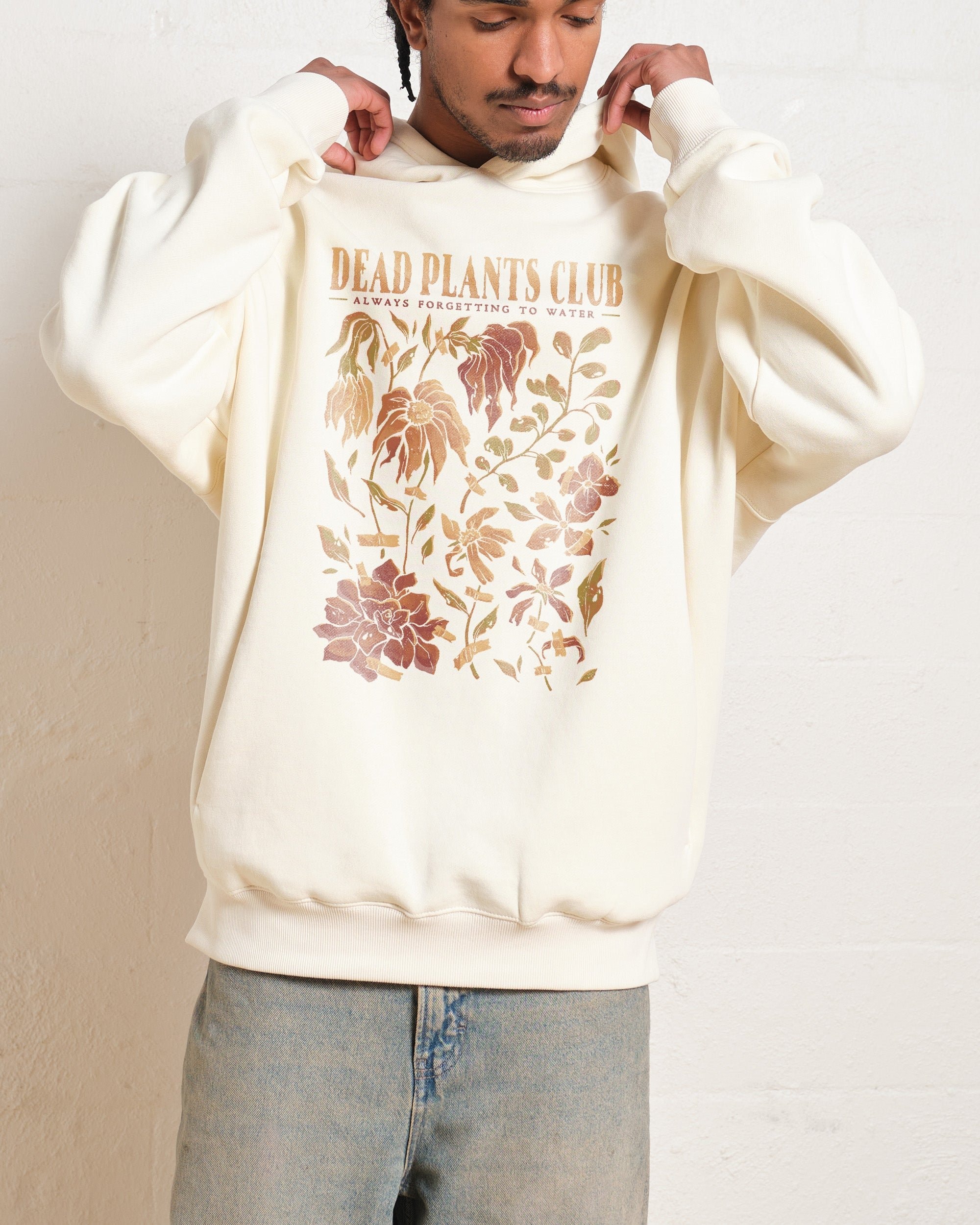 Dead Plants Club Unisex Graphic Hoodie - 90s Boxy Fit, 340gsm Cotton-Poly Blend
