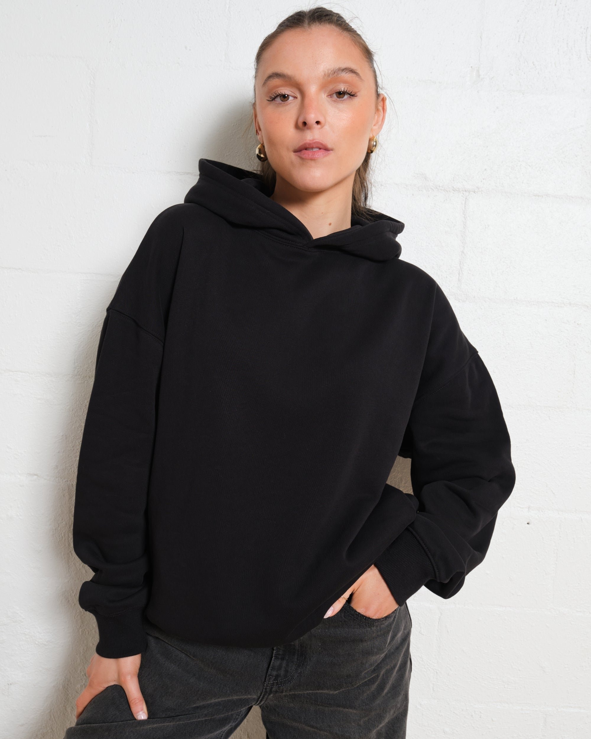 Oversized Unisex Hoodie 340 GSM Cotton Poly Blend Drop Shoulder Relaxed Fit