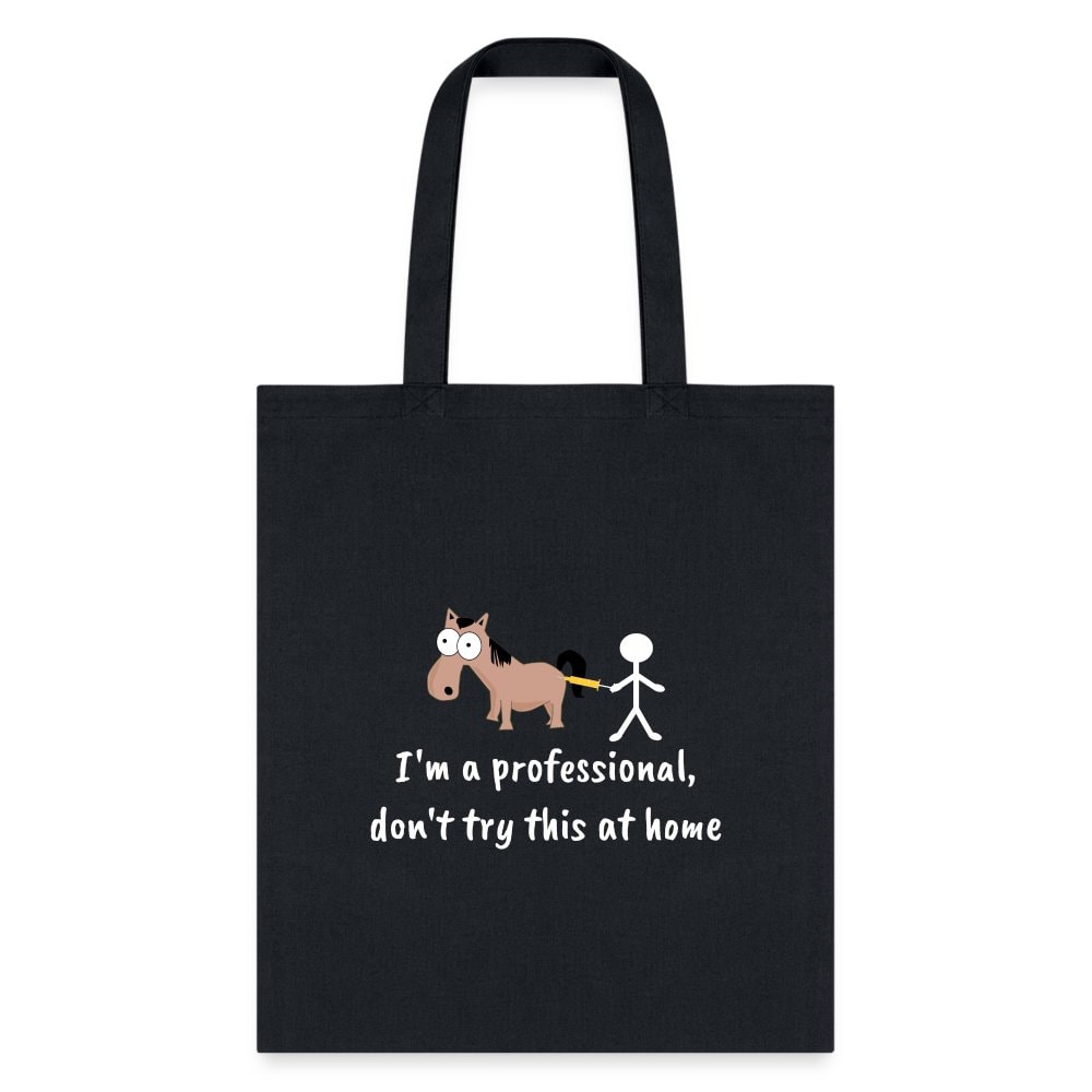 Don't Try This at Home Funny Graphic Tote Bag - Durable Canvas Unisex