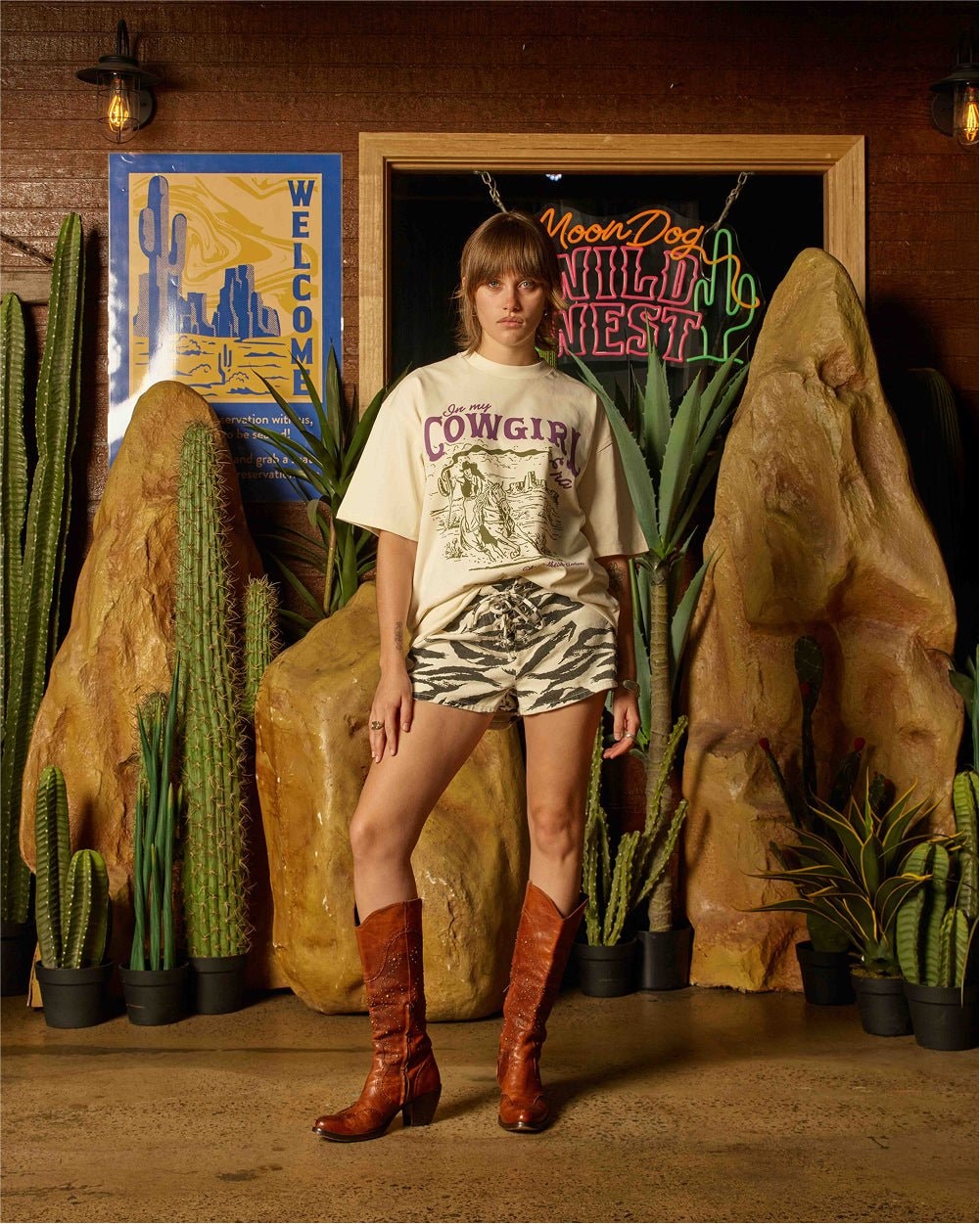 Cowgirl Era Oversized Graphic Tee Unisex 90s Boxy Fit 100% Combed Cotton