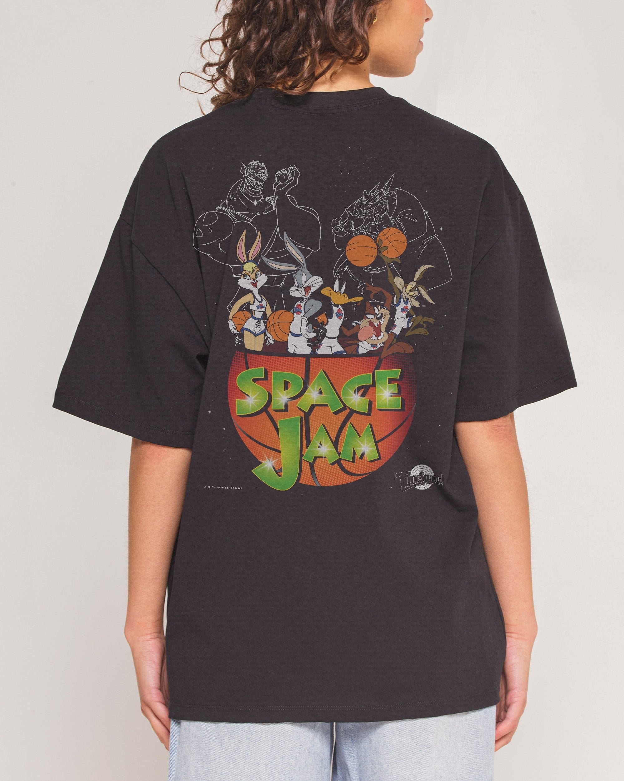 Space Jam Stars Oversized Graphic Tee - Looney Tunes Unisex 100% Combed Cotton