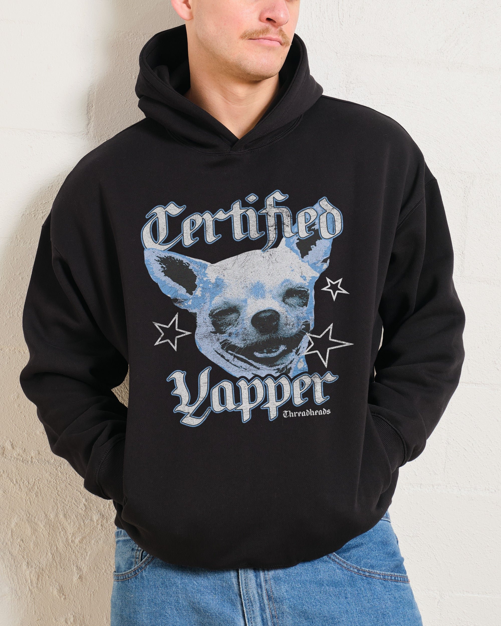 Certified Yapper Unisex Hoodie - 90s Boxy Fit, 340gsm Cotton-Poly Blend