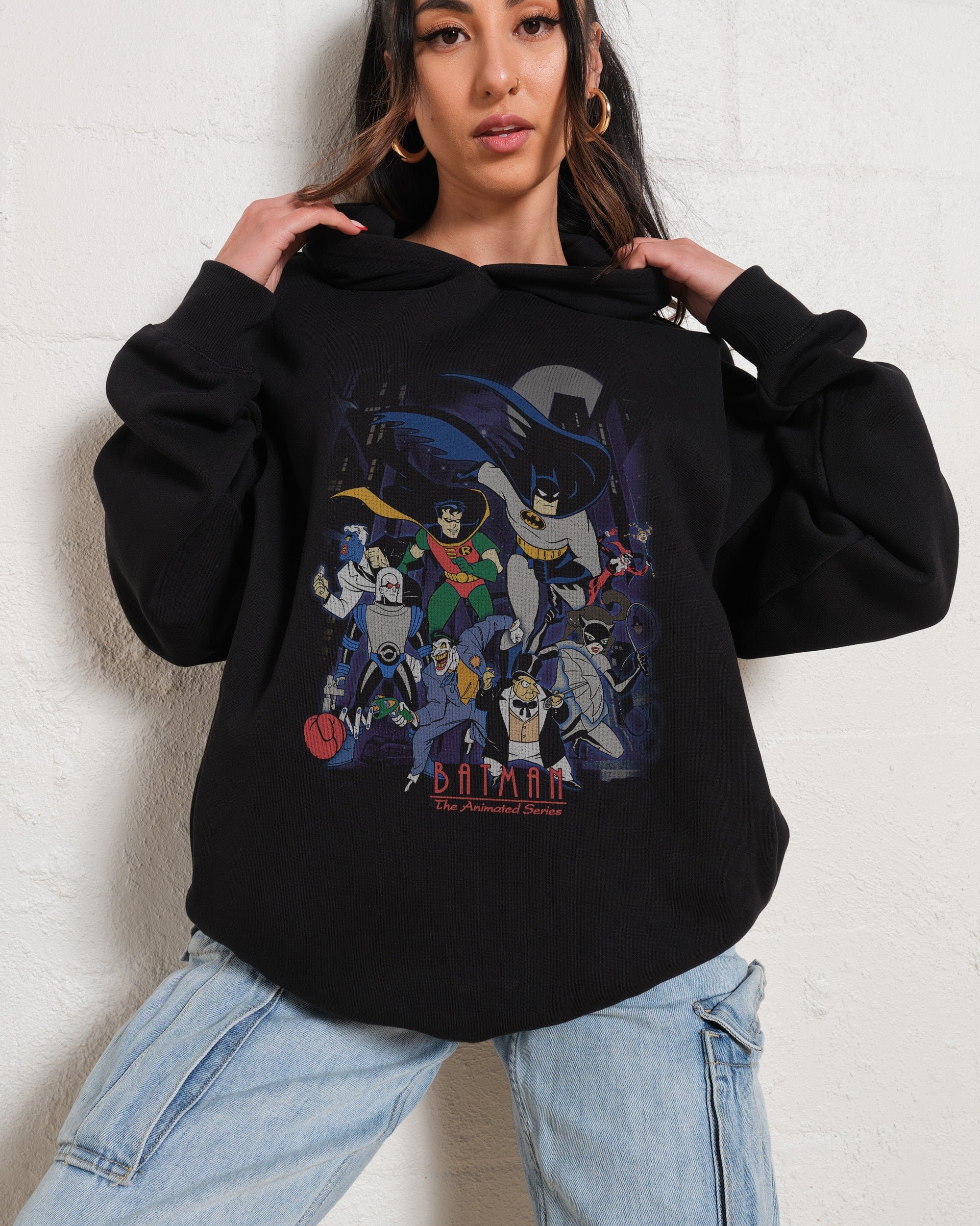 Batman Animated Series Villains Unisex Hoodie - 90s Boxy Fit, 340gsm Cotton-Poly Blend