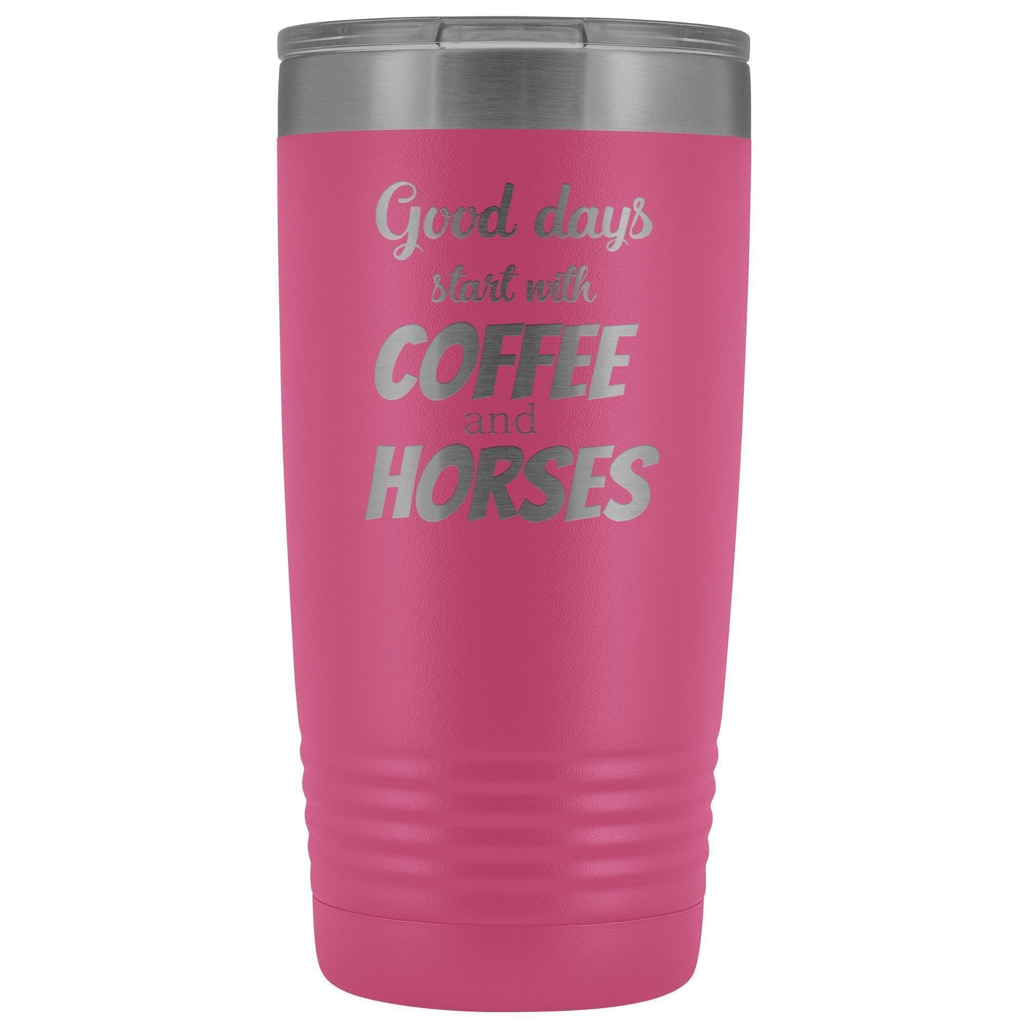 Coffee and Horses 20oz Vacuum Tumbler - Laser Etched Insulated Vet Gift