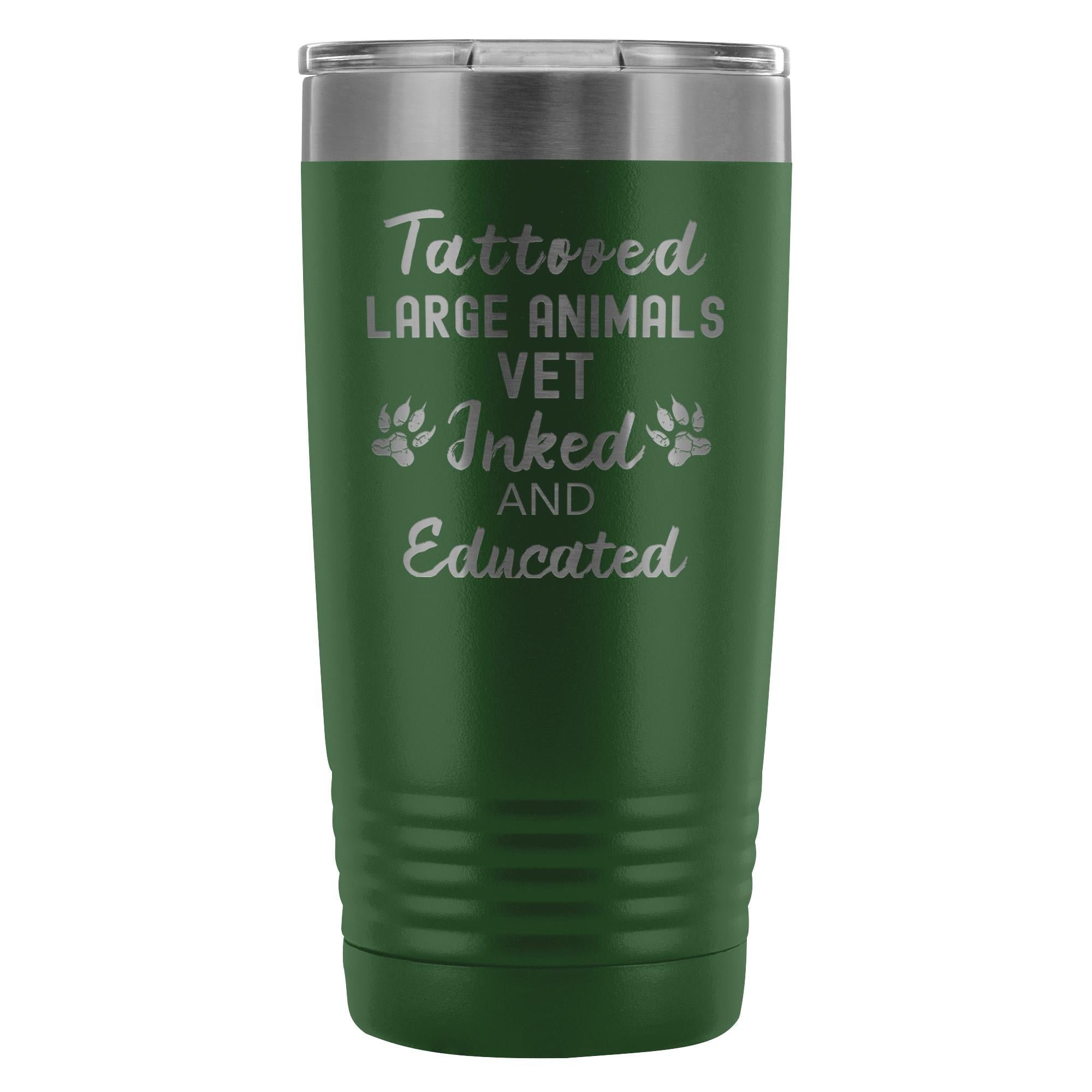 Large Animal Vet Tattooed Inked Educated 20oz Vacuum Tumbler - Polar Camel