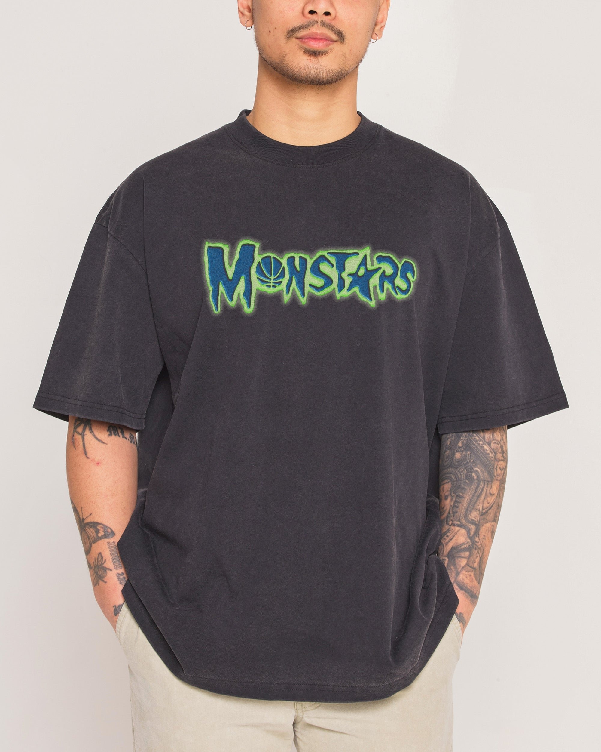 Monstars '96 Oversized Graphic T-Shirt - Looney Tunes Unisex Tee, Space Jam 90s