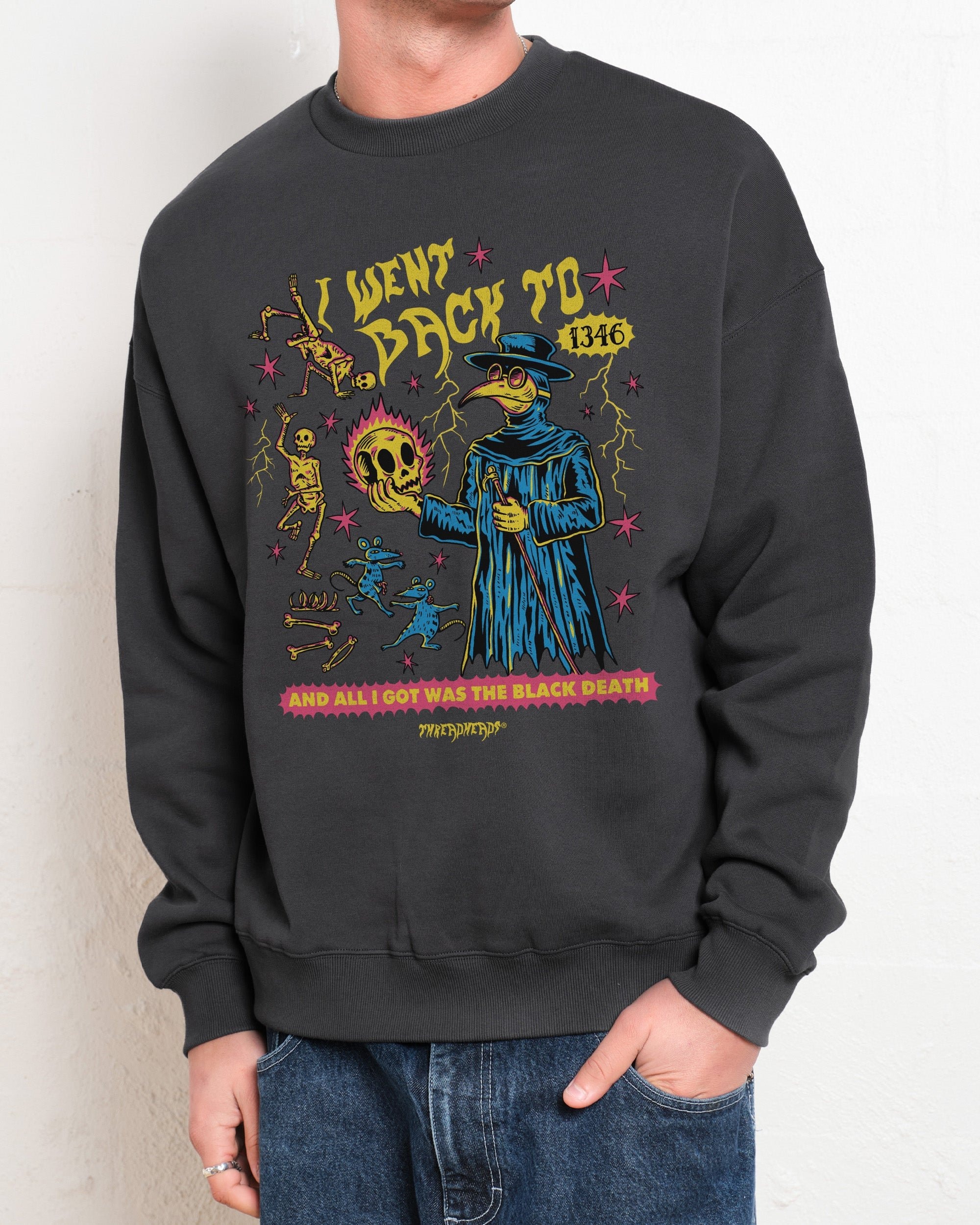 Black Death Unisex Graphic Sweatshirt - 340gsm Cotton Poly Blend by Threadheads