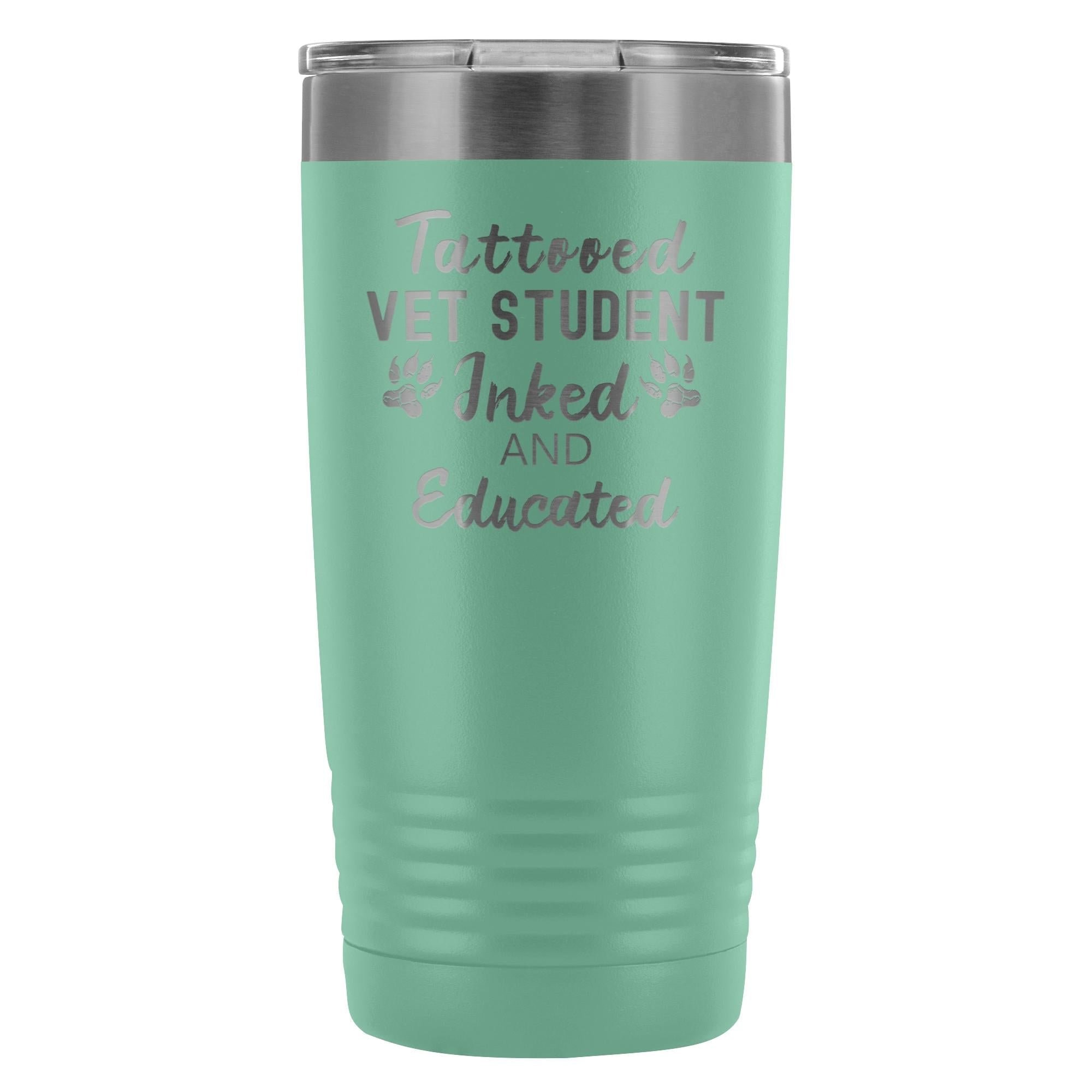 Vet Student Tattooed Inked and Educated 20oz Vacuum Tumbler - Polar Camel