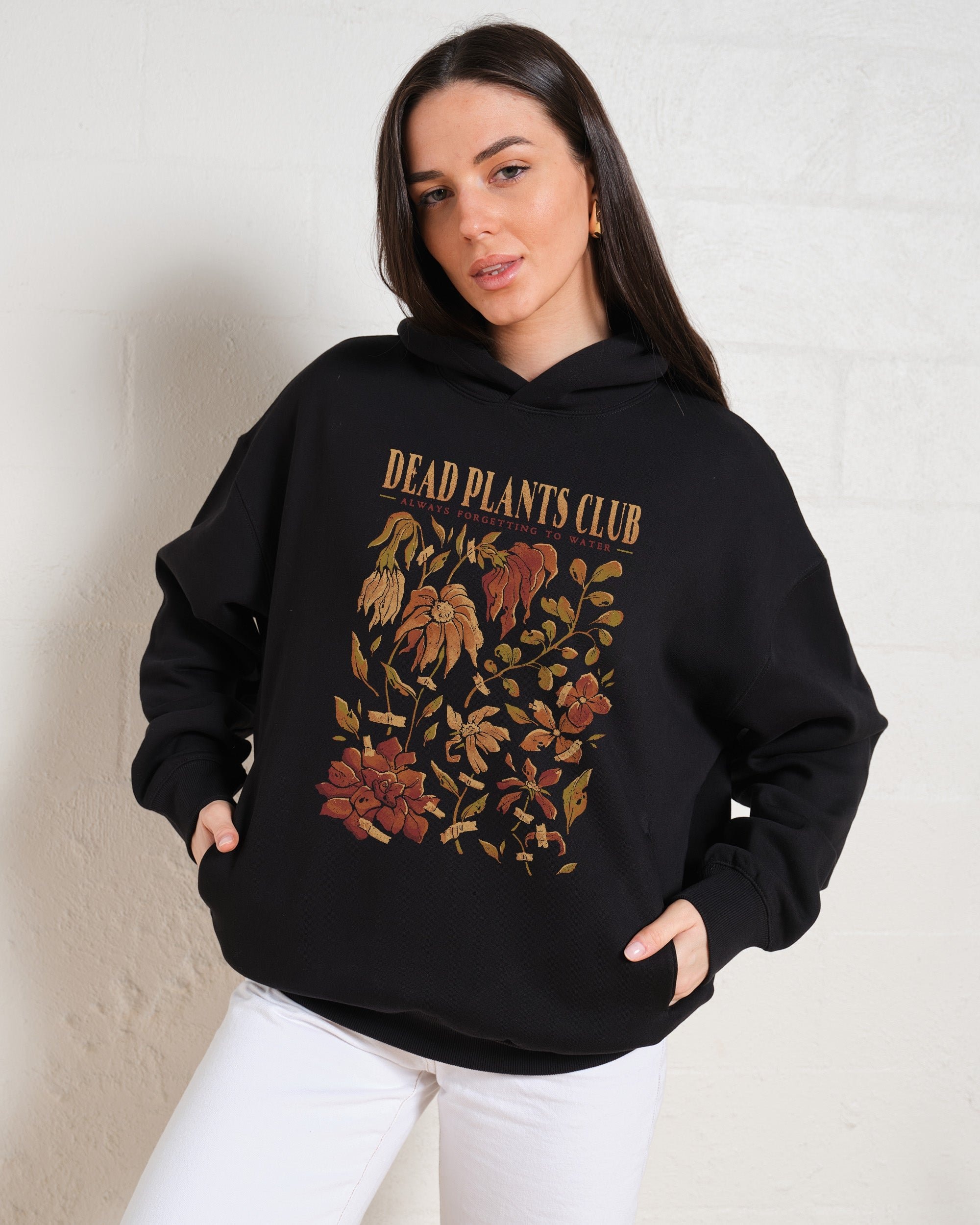 Dead Plants Club Unisex Graphic Hoodie - 90s Boxy Fit, 340gsm Cotton-Poly Blend