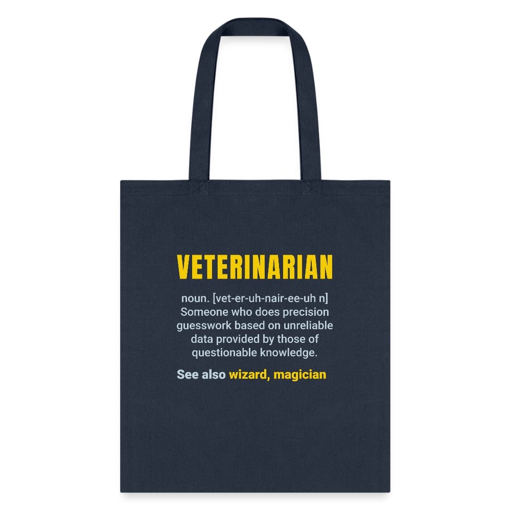 Veterinarian Definition Cotton Tote Bag - Veterinary Medicine Print