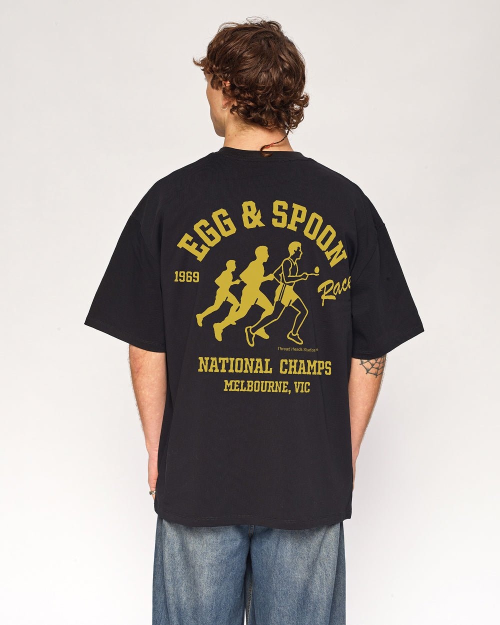 Egg & Spoon Oversized Graphic Tee - Unisex 90s Boxy Fit 100% Combed Cotton