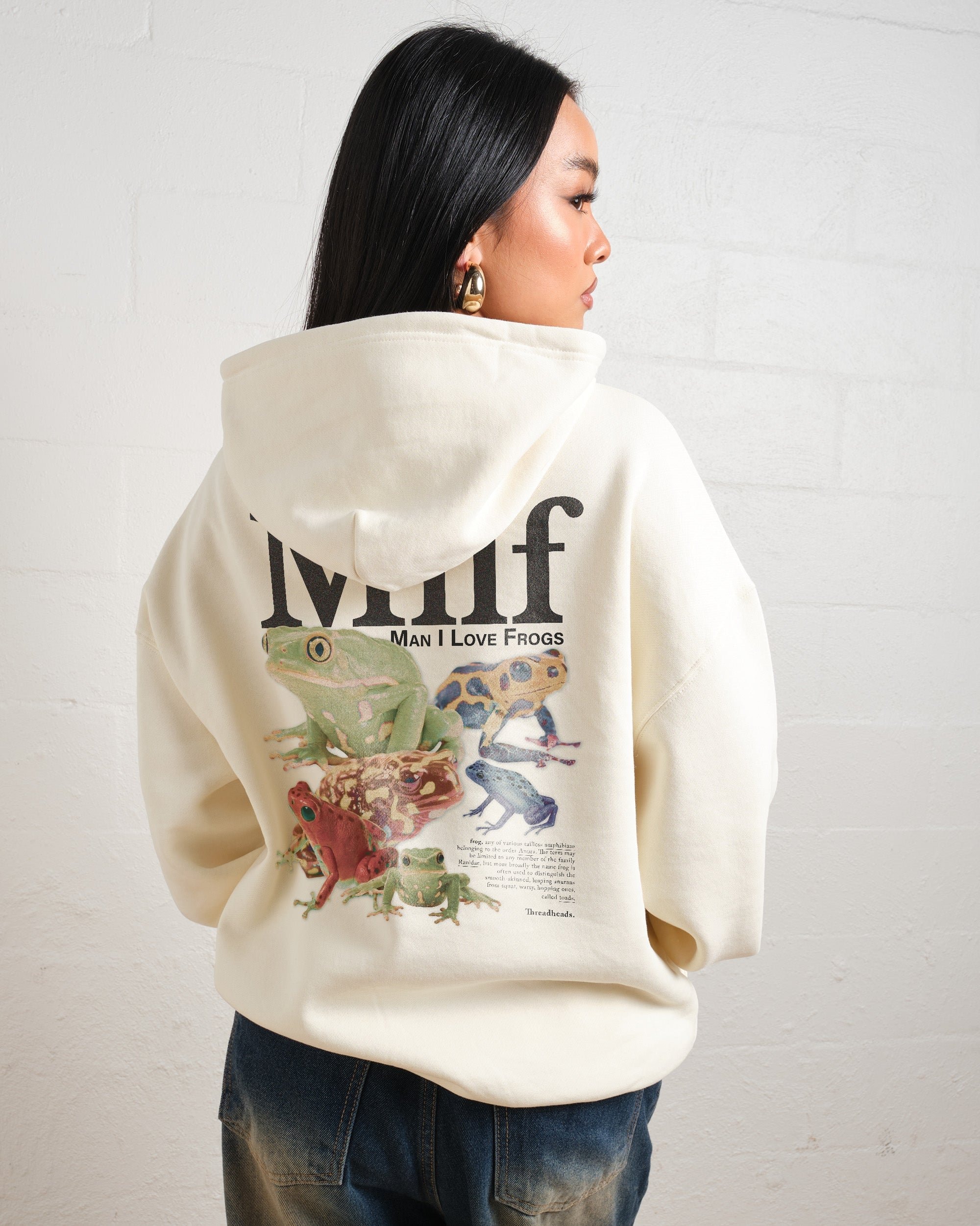 Man I Love Frogs Graphic Hoodie Unisex 90s Boxy Fit Cotton Poly Blend
