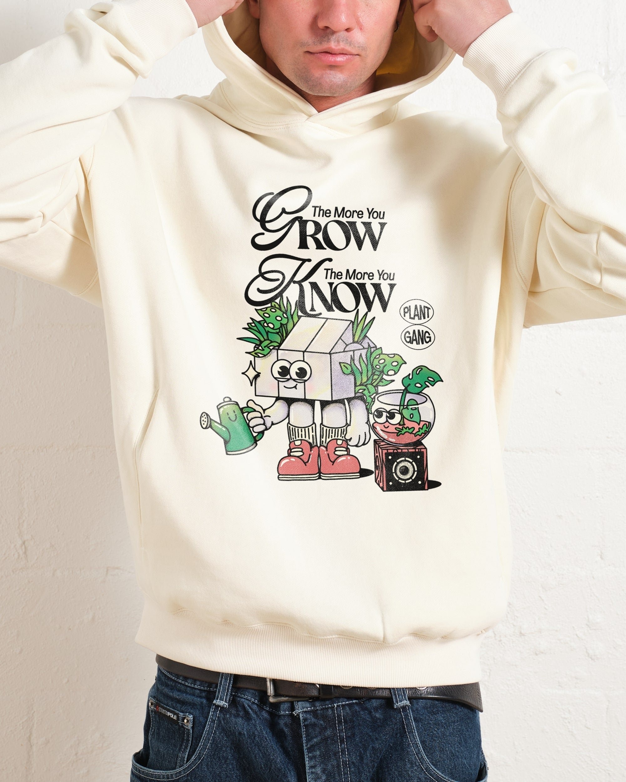 The More You Grow Unisex Graphic Hoodie - 90s Boxy Fit, 80% Cotton
