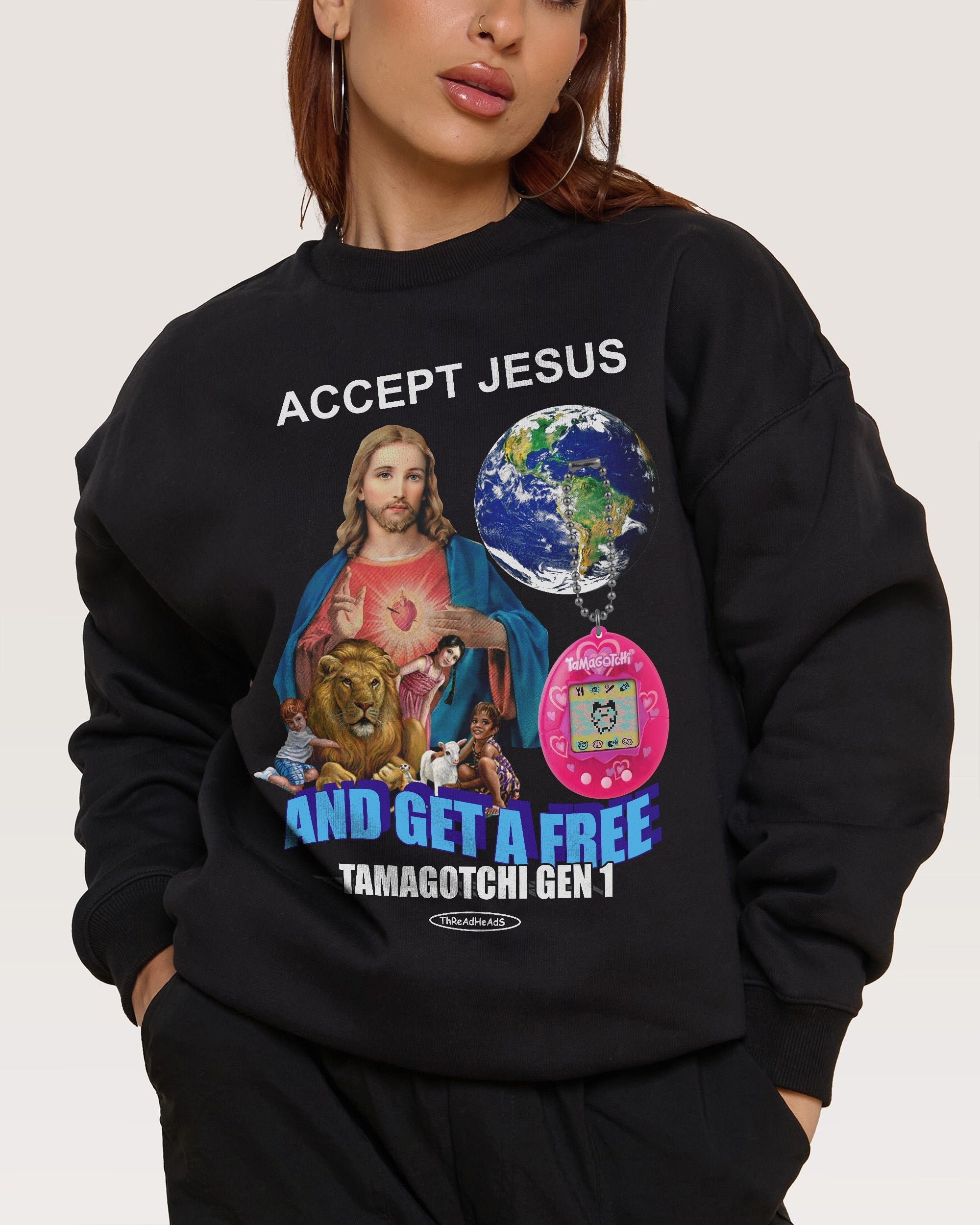 Accept Jesus Unisex Graphic Sweatshirt - Premium 340gsm Cotton Poly Blend