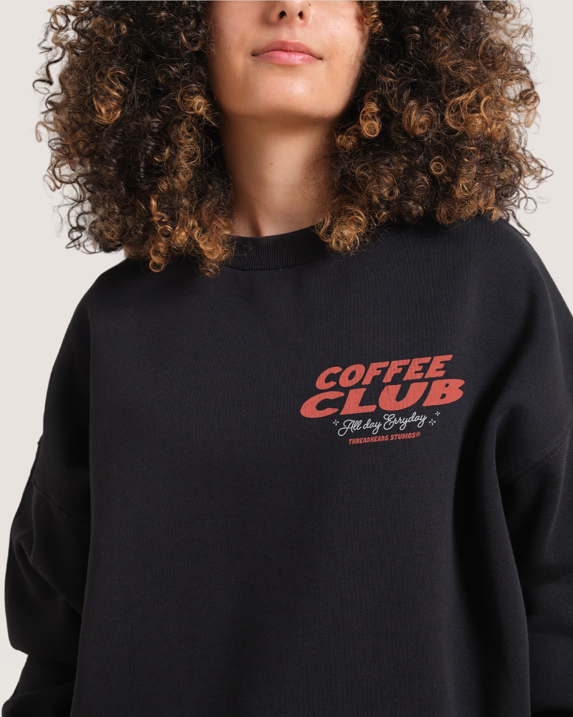 Coffee Club Unisex Sweatshirt - Premium 340gsm Cotton Poly Blend Graphic Print