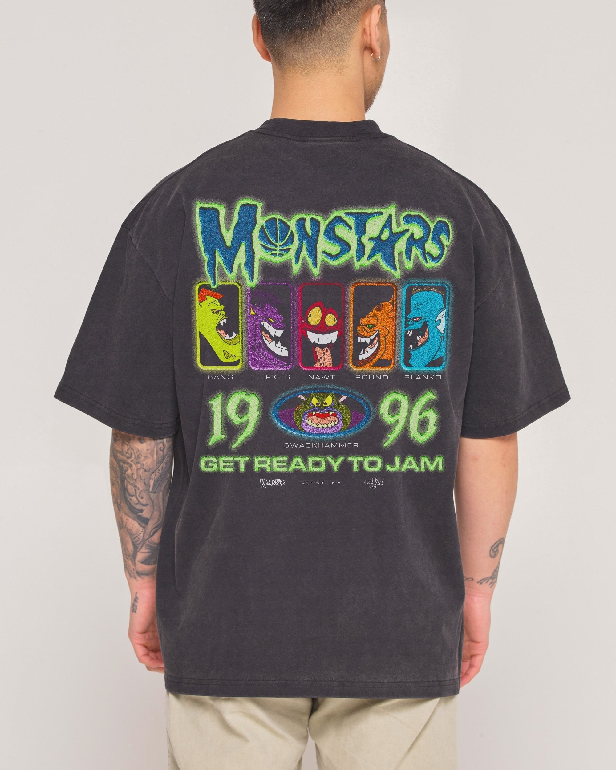 Monstars '96 Oversized Graphic T-Shirt - Looney Tunes Unisex Tee, Space Jam 90s