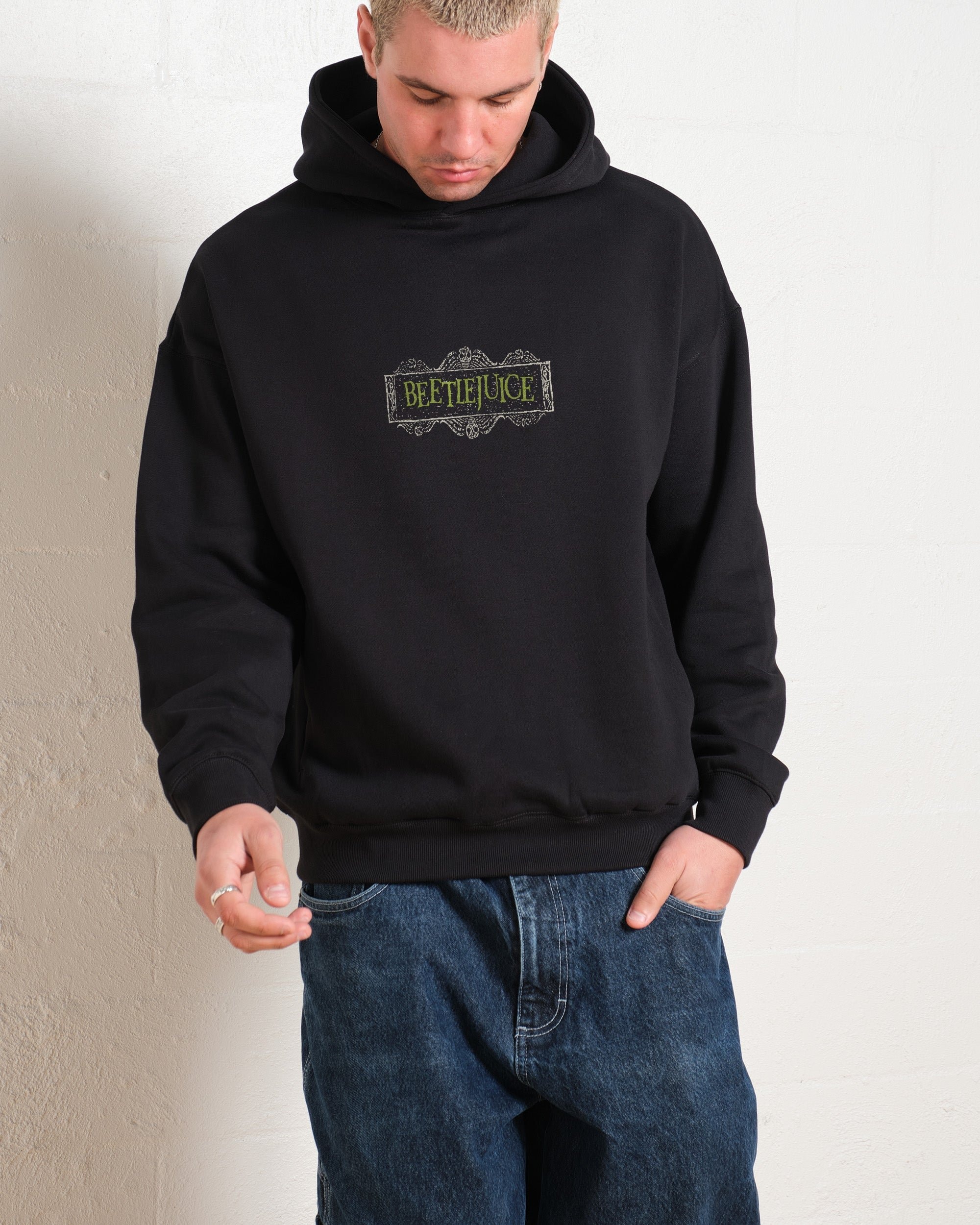 Beetlejuice It's Show Time Unisex Graphic Hoodie - 90s Boxy Fit, 340gsm Cotton-Poly Blend