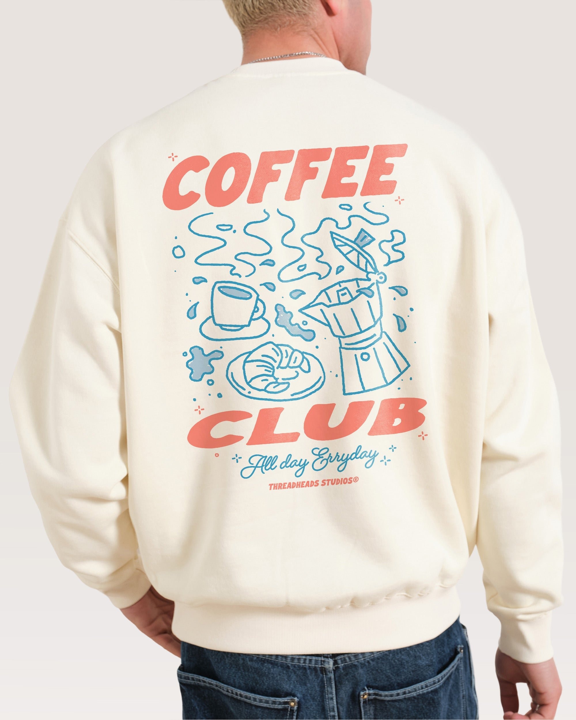 Coffee Club Unisex Sweatshirt - Premium 340gsm Cotton Poly Blend Graphic Print