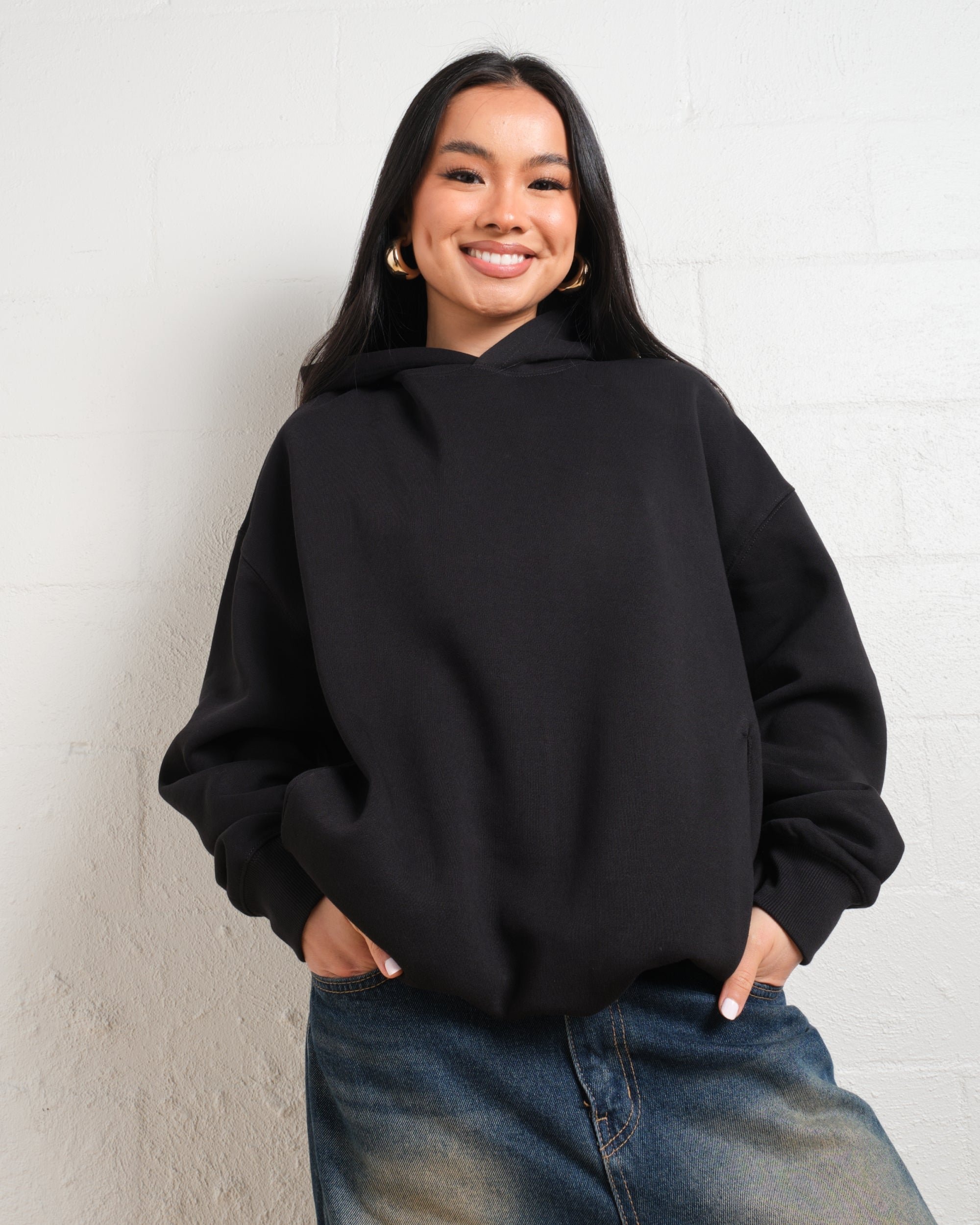 Oversized Unisex Hoodie 340 GSM Cotton Poly Blend Drop Shoulder Relaxed Fit