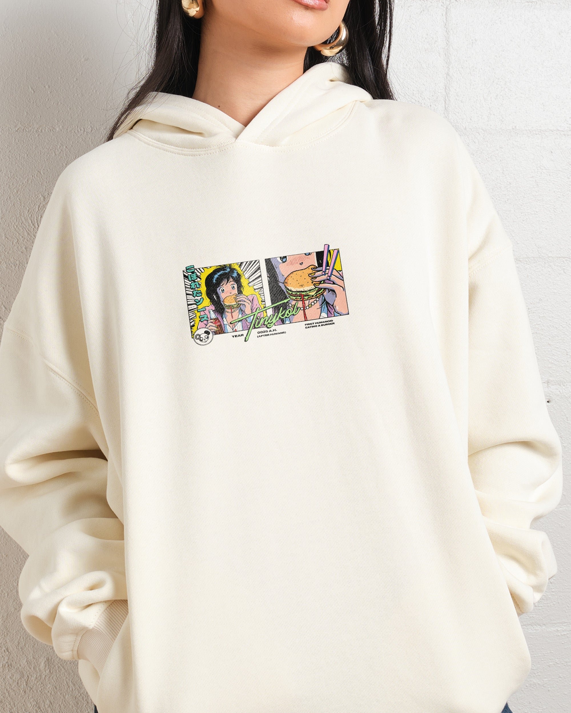 First Burger Unisex Graphic Hoodie - 90s Boxy Fit, 340gsm Cotton-Poly Blend