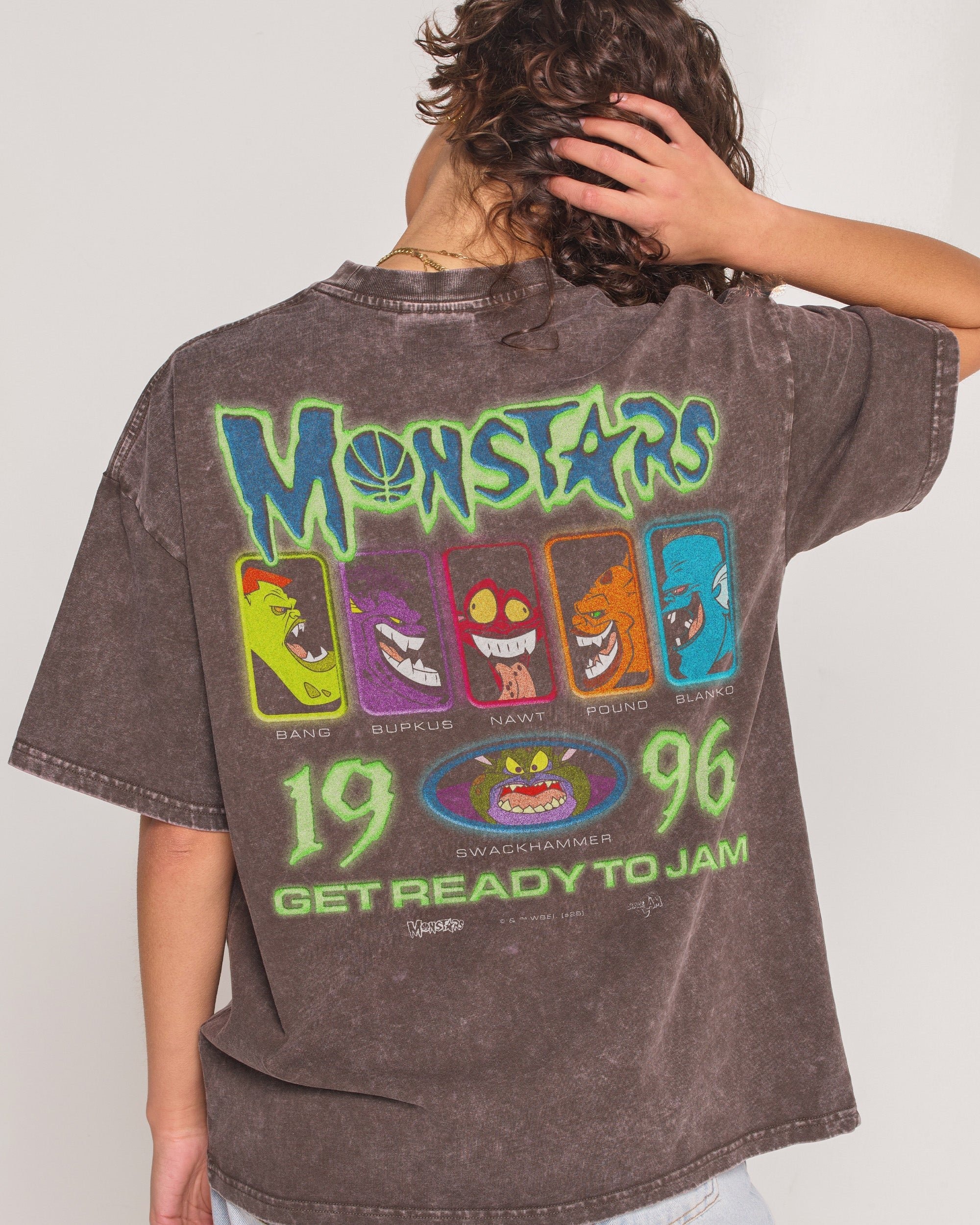 Monstars '96 Oversized Graphic T-Shirt - Looney Tunes Unisex Tee, Space Jam 90s