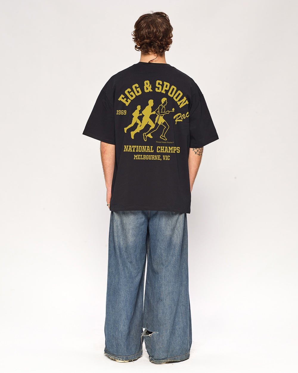 Egg & Spoon Oversized Graphic Tee - Unisex 90s Boxy Fit 100% Combed Cotton