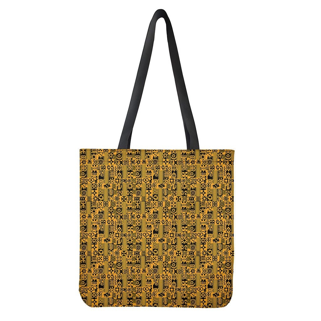 West African Adinkra Symbols Tote Bag - Polyester Double-Sided Print
