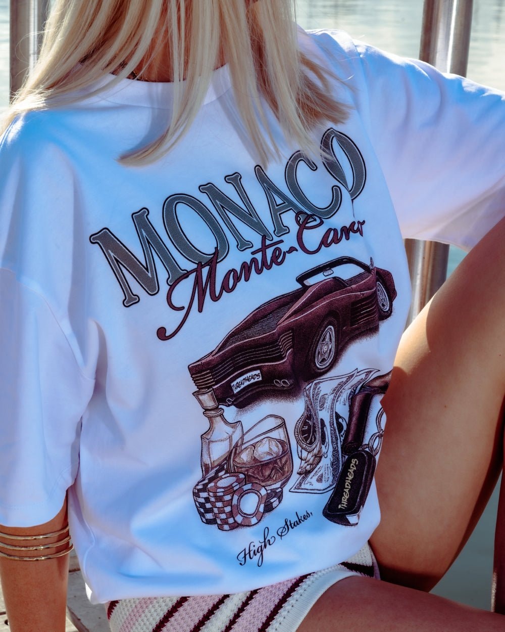 Monaco Money Oversized Graphic Tee - Unisex 90s Boxy Fit 100% Combed Cotton