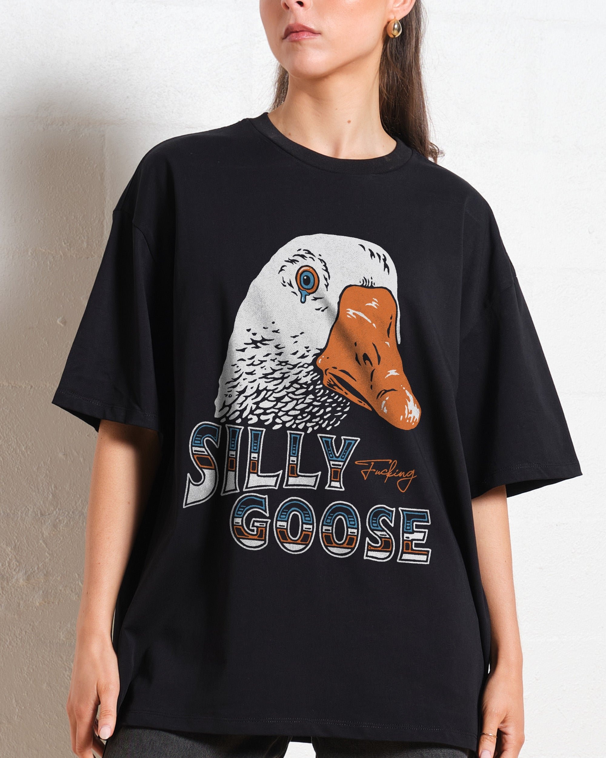 Silly Fkn Goose Oversized Graphic Tee - Unisex 90s Boxy Fit 100% Combed Cotton