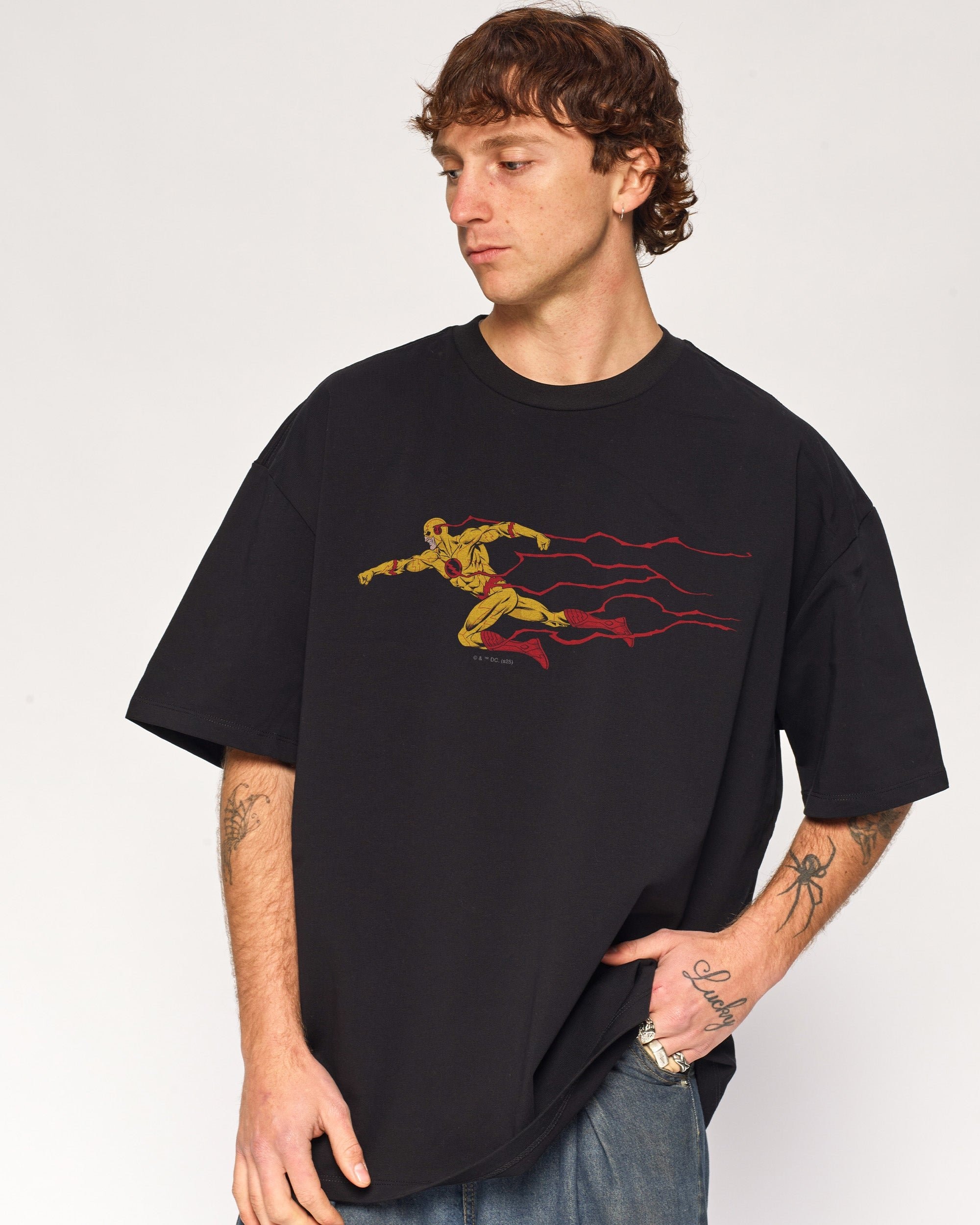 Reverse Flash Oversized Graphic Tee DC Official Unisex 100% Combed Cotton Heavyweight