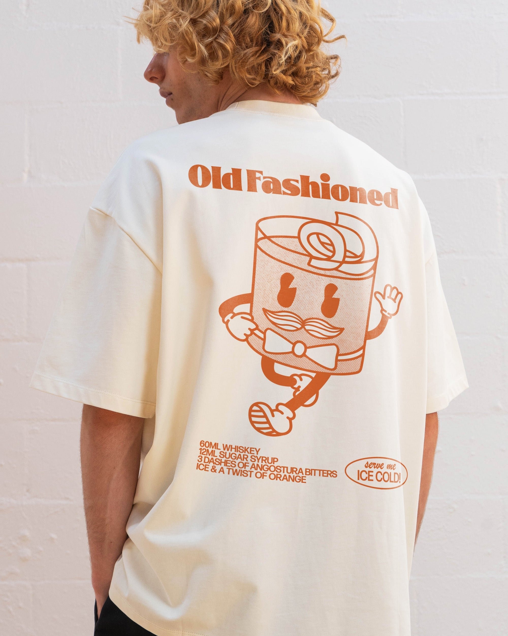 Old Fashioned Oversized Graphic Tee Unisex 90s Boxy Fit 100% Combed Cotton