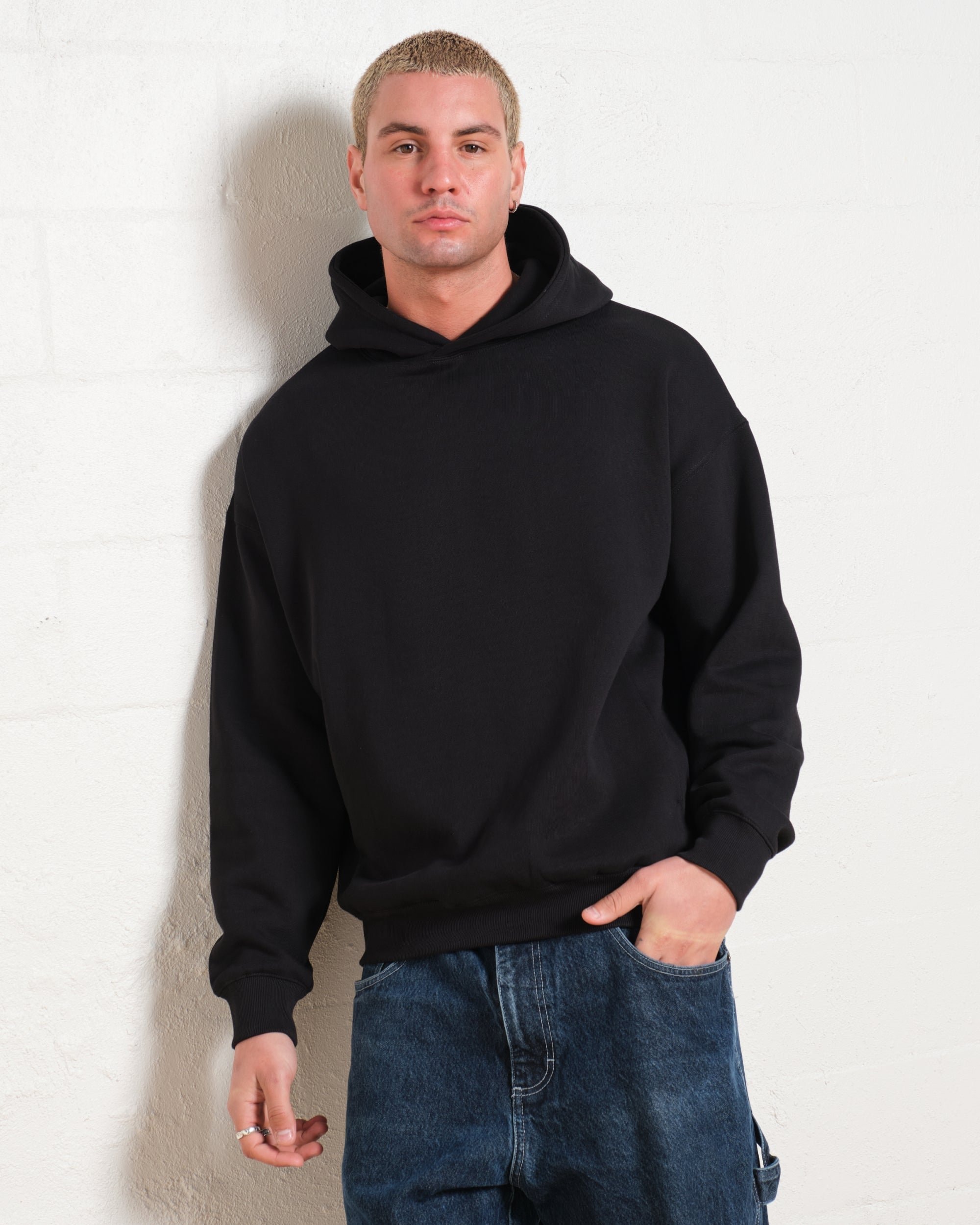 Oversized Unisex Hoodie 340 GSM Cotton Poly Blend Drop Shoulder Relaxed Fit
