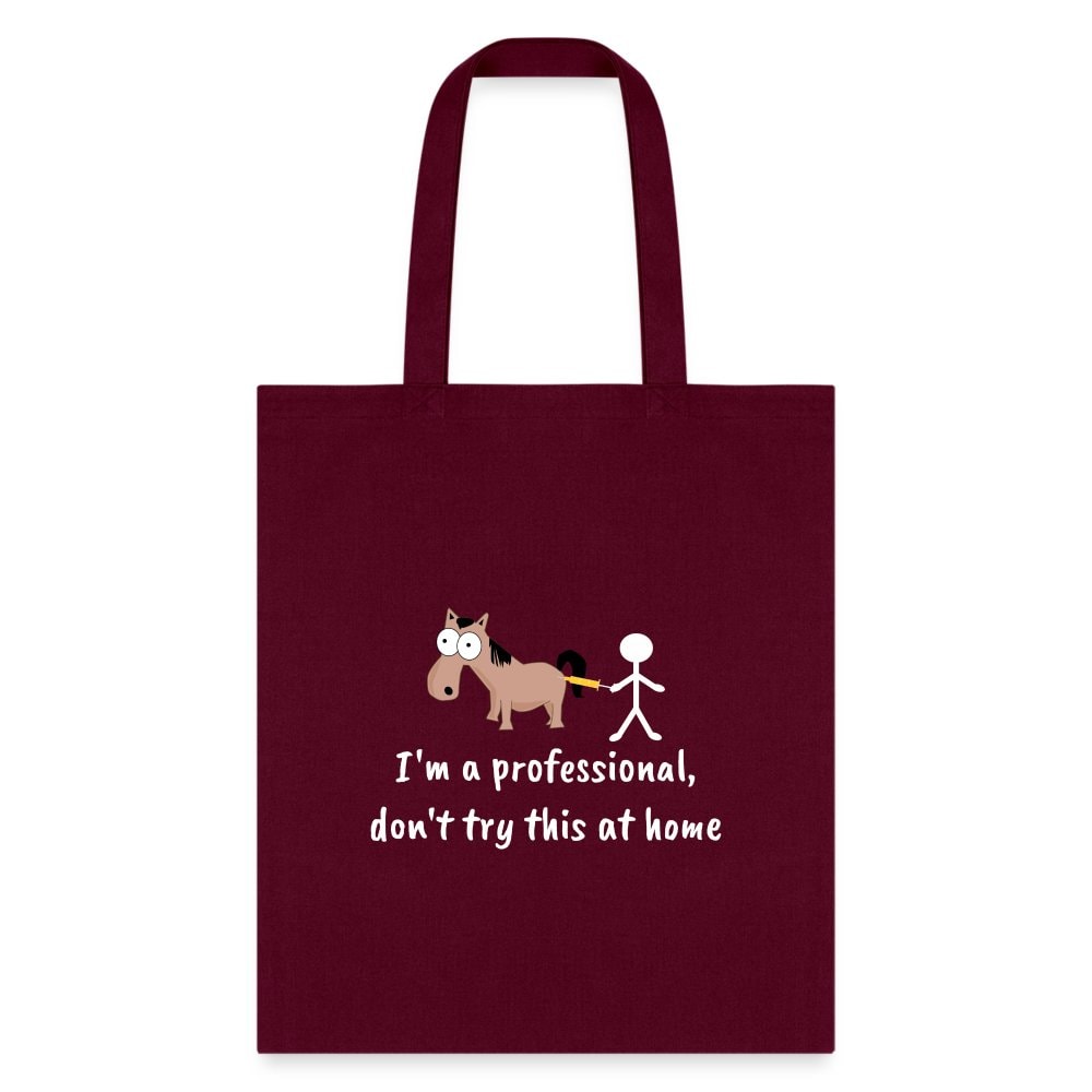 Don't Try This at Home Funny Graphic Tote Bag - Durable Canvas Unisex