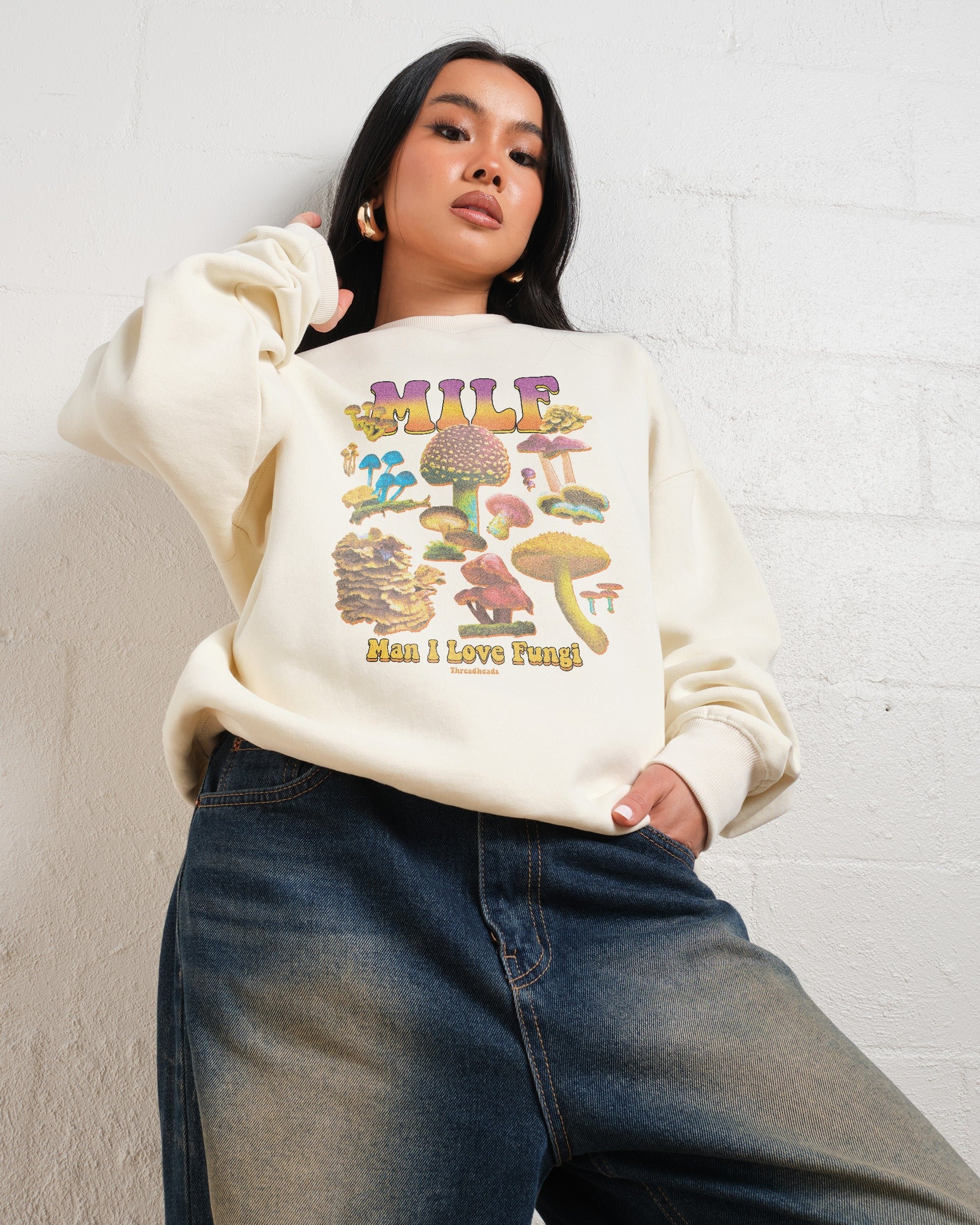 MILF Fungi Unisex Sweatshirt - 340gsm Cotton Polyester Blend Graphic Print