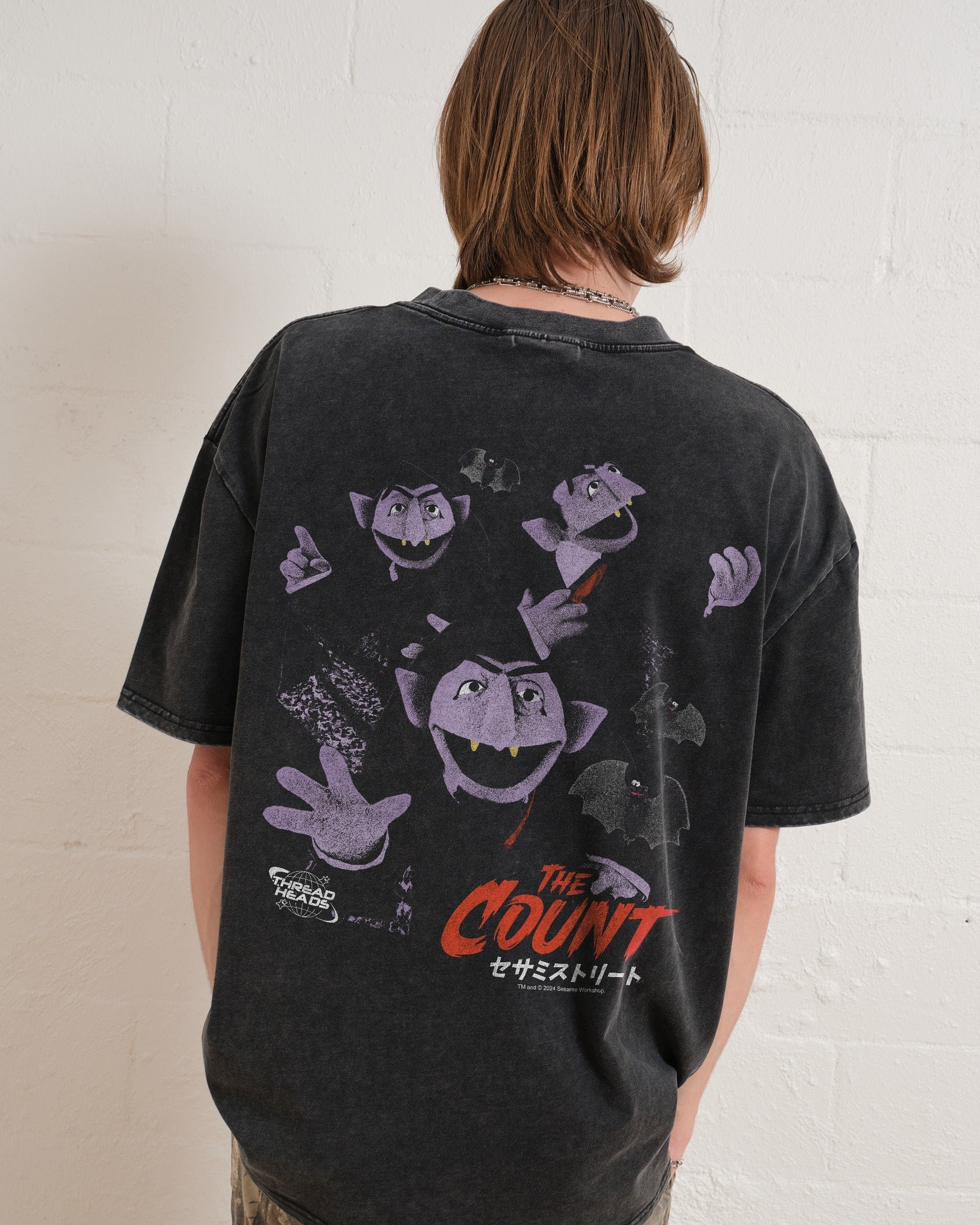 Japan Count Front and Back Oversized Sesame Street Graphic Tee Unisex
