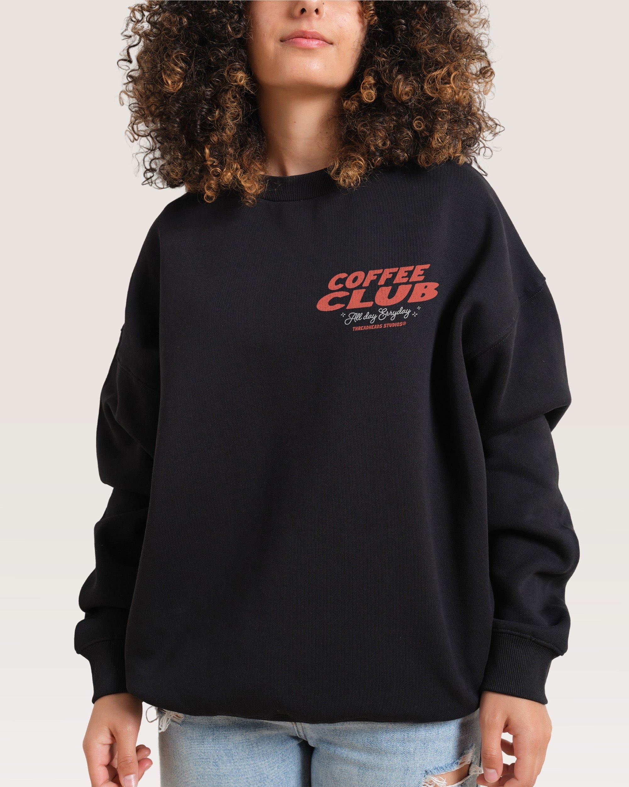 Coffee Club Unisex Sweatshirt - Premium 340gsm Cotton Poly Blend Graphic Print