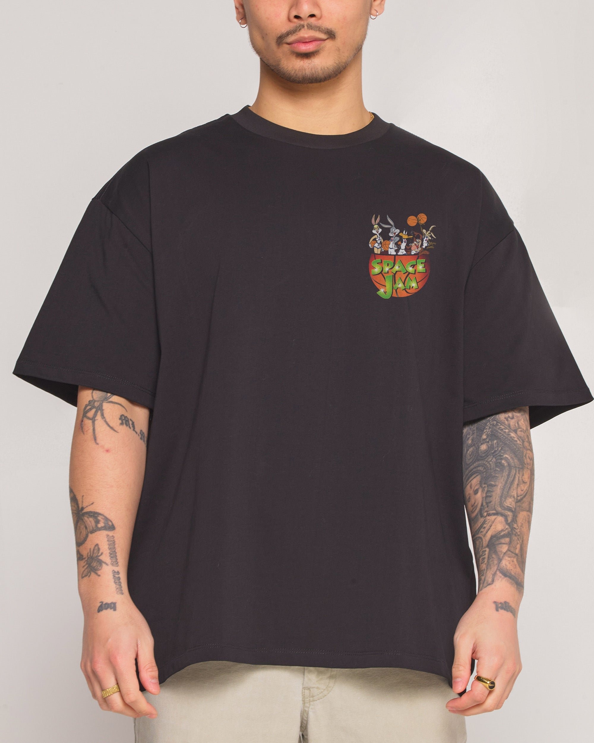 Space Jam Stars Oversized Graphic Tee - Looney Tunes Unisex 100% Combed Cotton