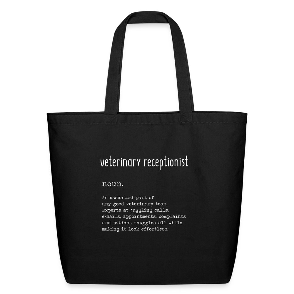 Vet Receptionist Definition Eco-Friendly Cotton Tote Bag - 10x15x20 Inch One Size