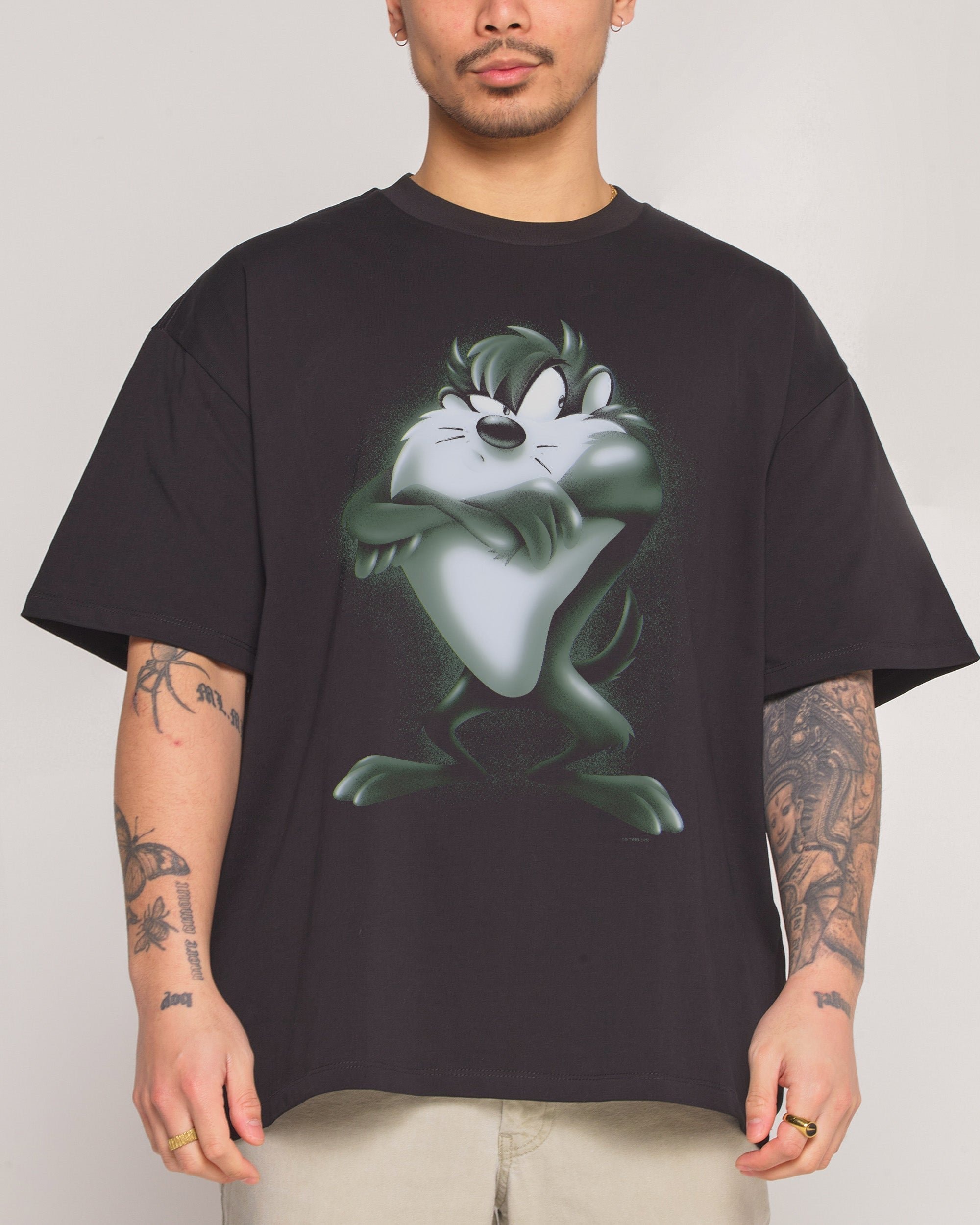 Taz Looney Tunes Vintage Oversized Graphic T-Shirt - Unisex 100% Combed Cotton Heavyweight Tee