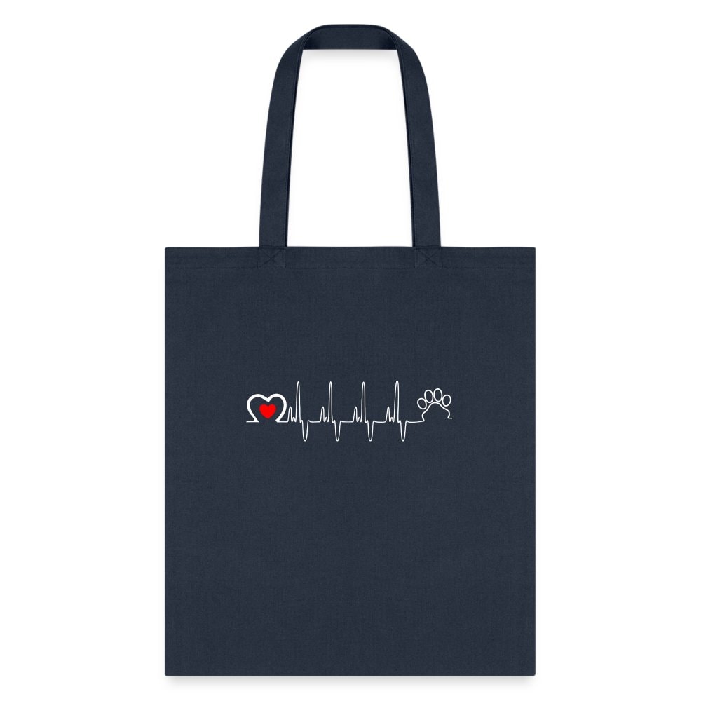 Animal Love Beat Tote Bag - Veterinary Pet Lover Canvas Shoulder Bag