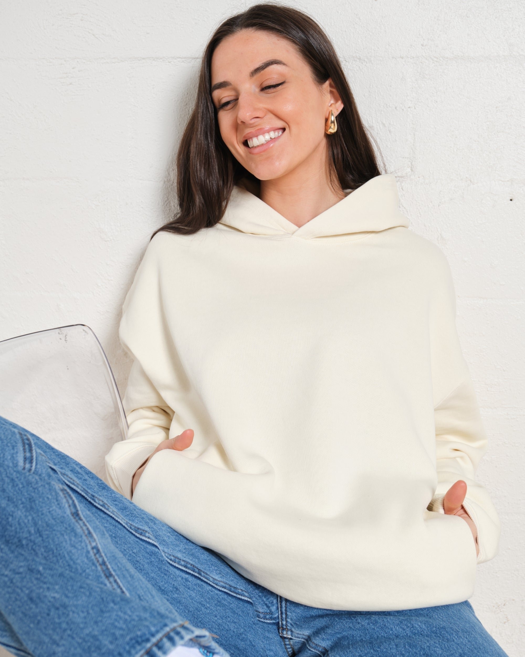 Oversized Unisex Hoodie 340 GSM Cotton Poly Blend Drop Shoulder Relaxed Fit