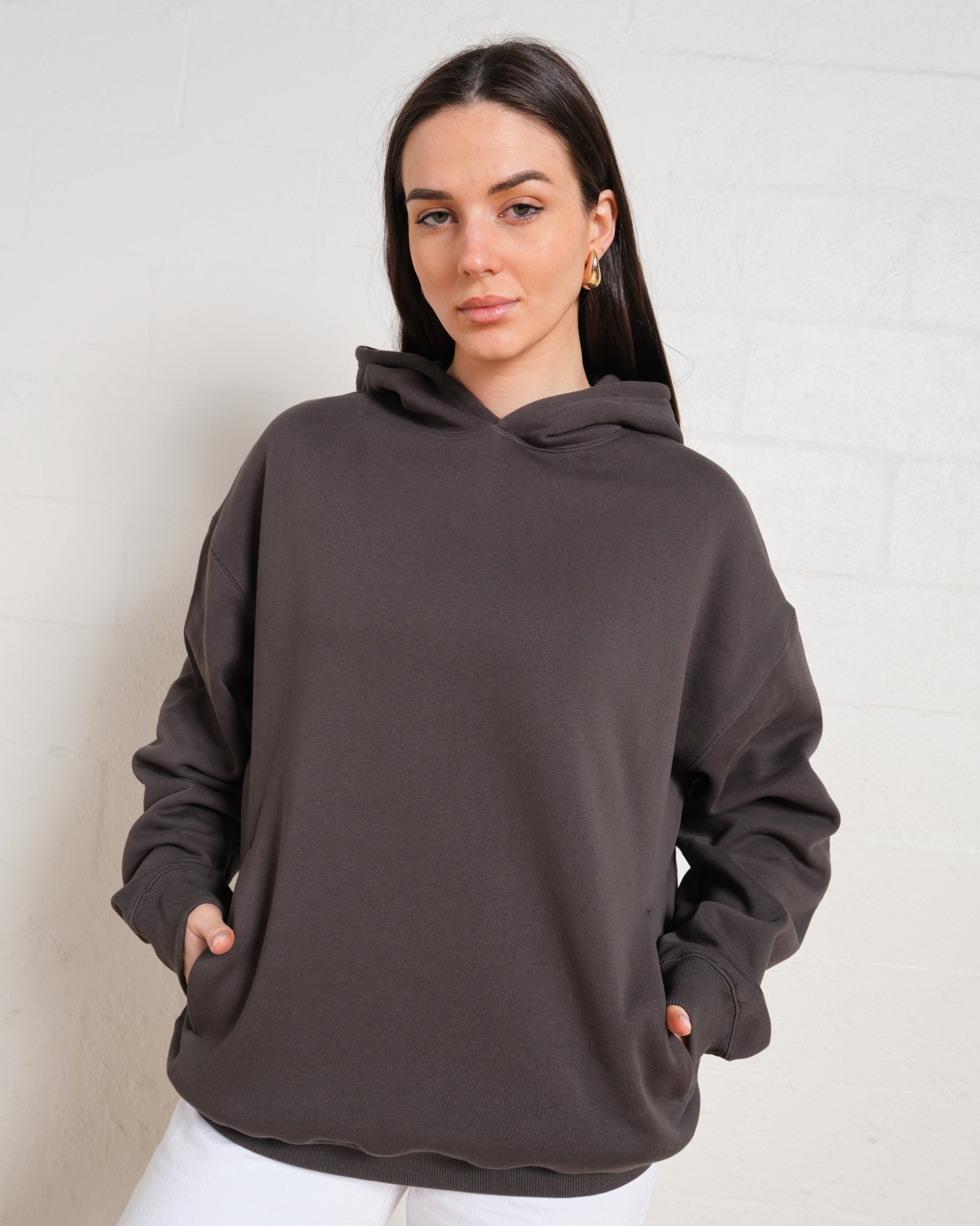 Oversized Unisex Hoodie 340 GSM Cotton Poly Blend Drop Shoulder Relaxed Fit