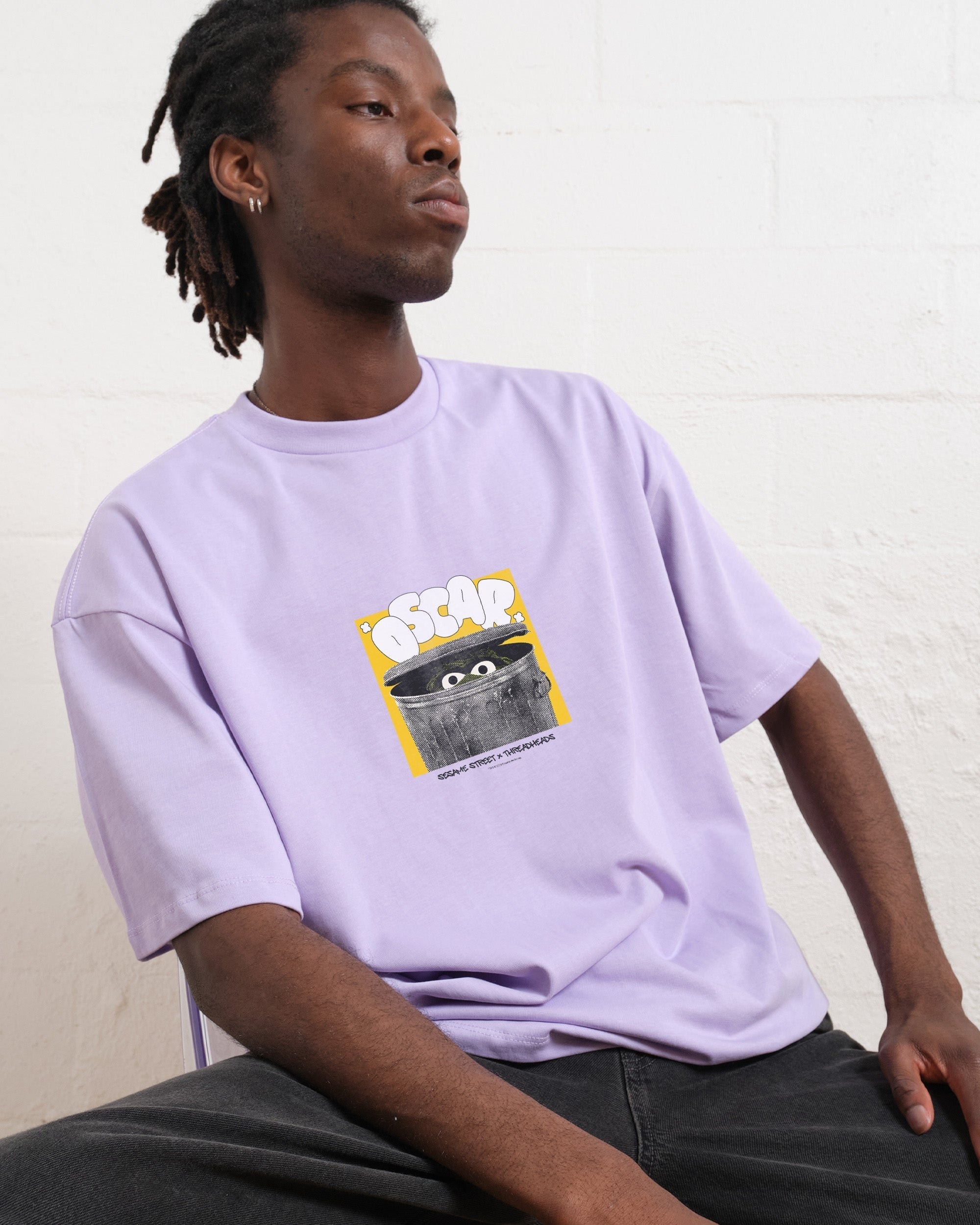Oscar Home Oversized Graphic Tee - Sesame Street Collab Unisex 90s Boxy Fit