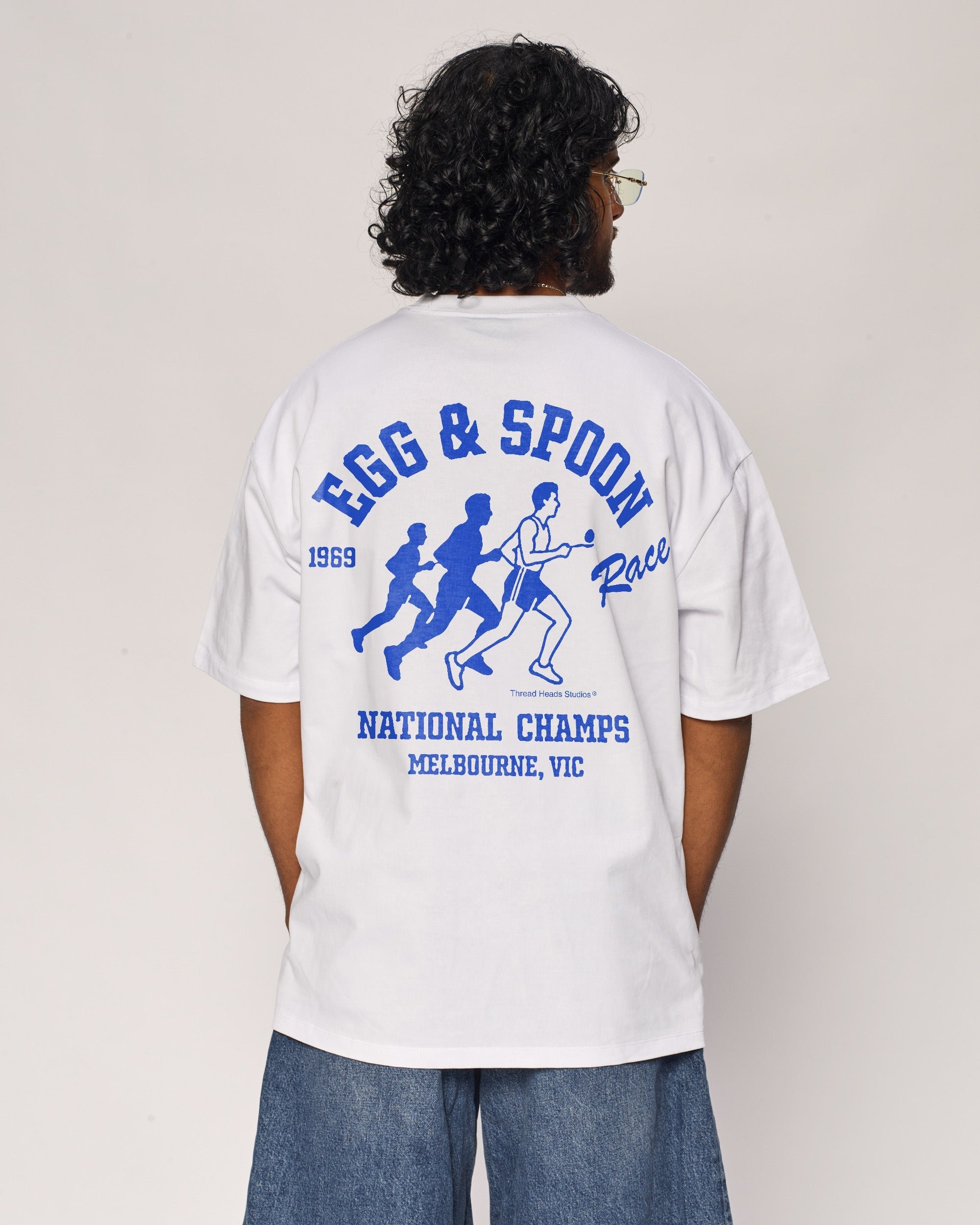 Egg & Spoon Oversized Graphic Tee - Unisex 90s Boxy Fit 100% Combed Cotton